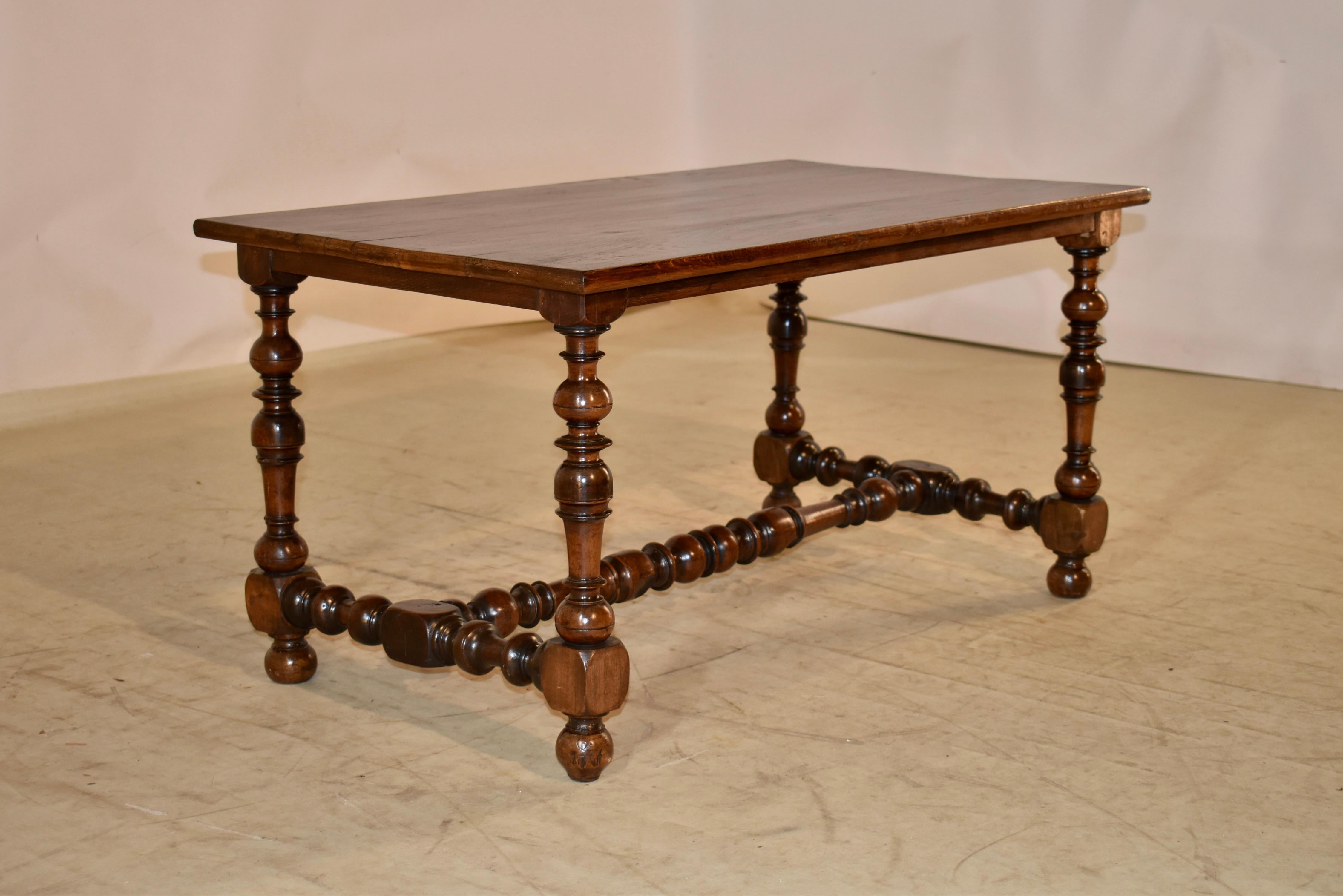 Louis XV 18th Century Walnut Coffee Table with Later Top For Sale