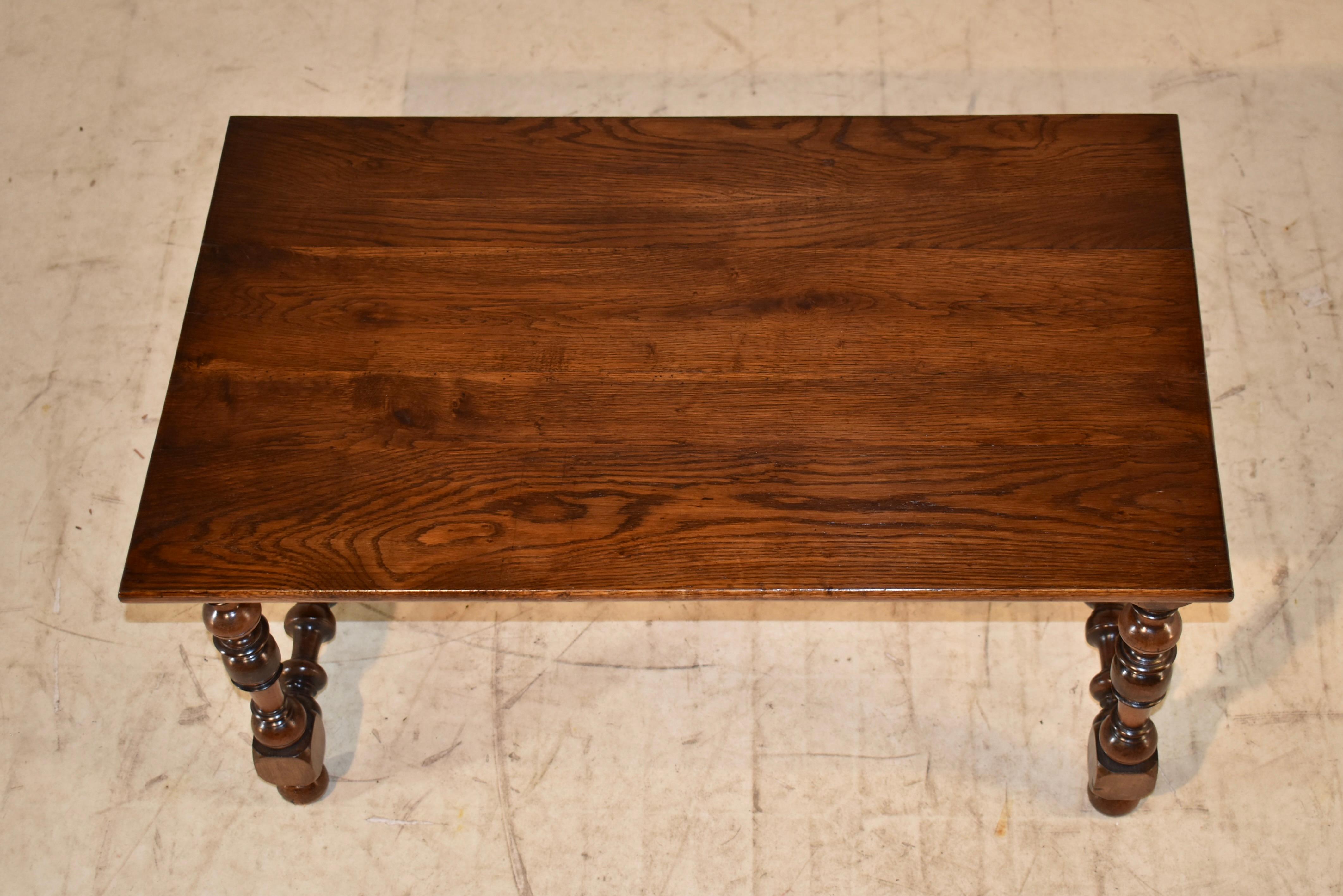 18th Century Walnut Coffee Table with Later Top In Good Condition For Sale In High Point, NC