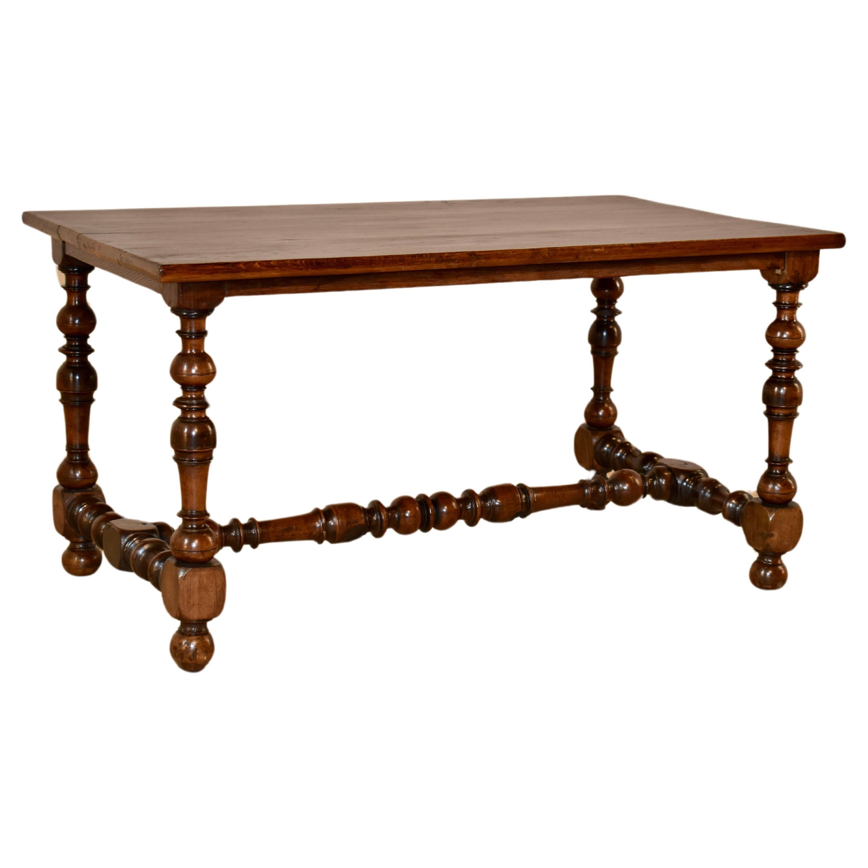 18th Century Walnut Coffee Table with Later Top For Sale