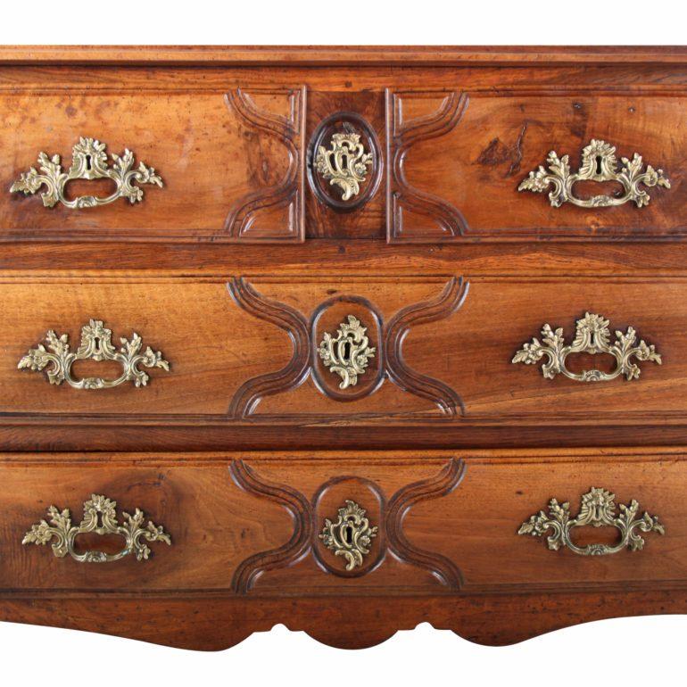 Hand-Carved 18th Century Walnut Commode
