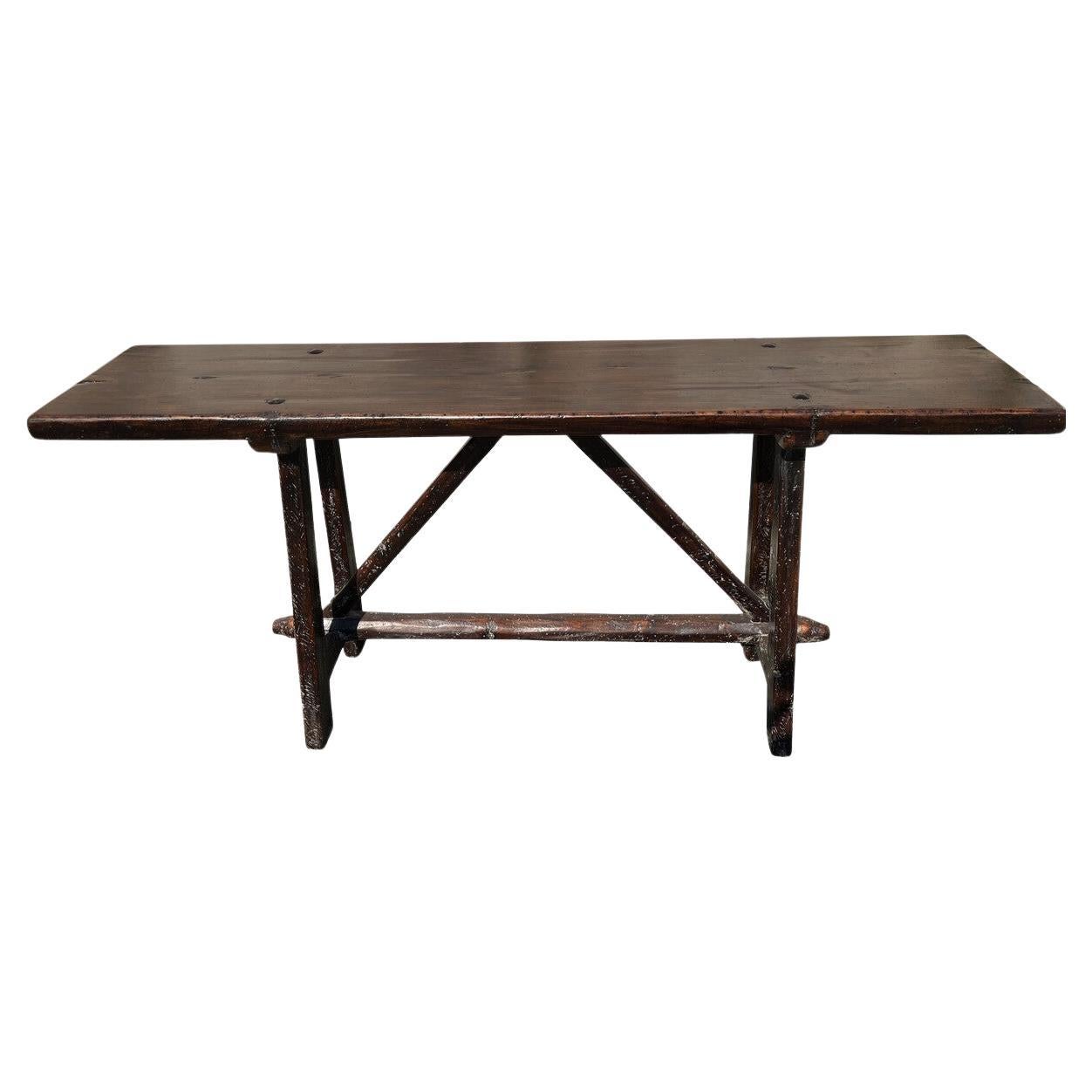 18th Century Walnut Console Table, Italy For Sale
