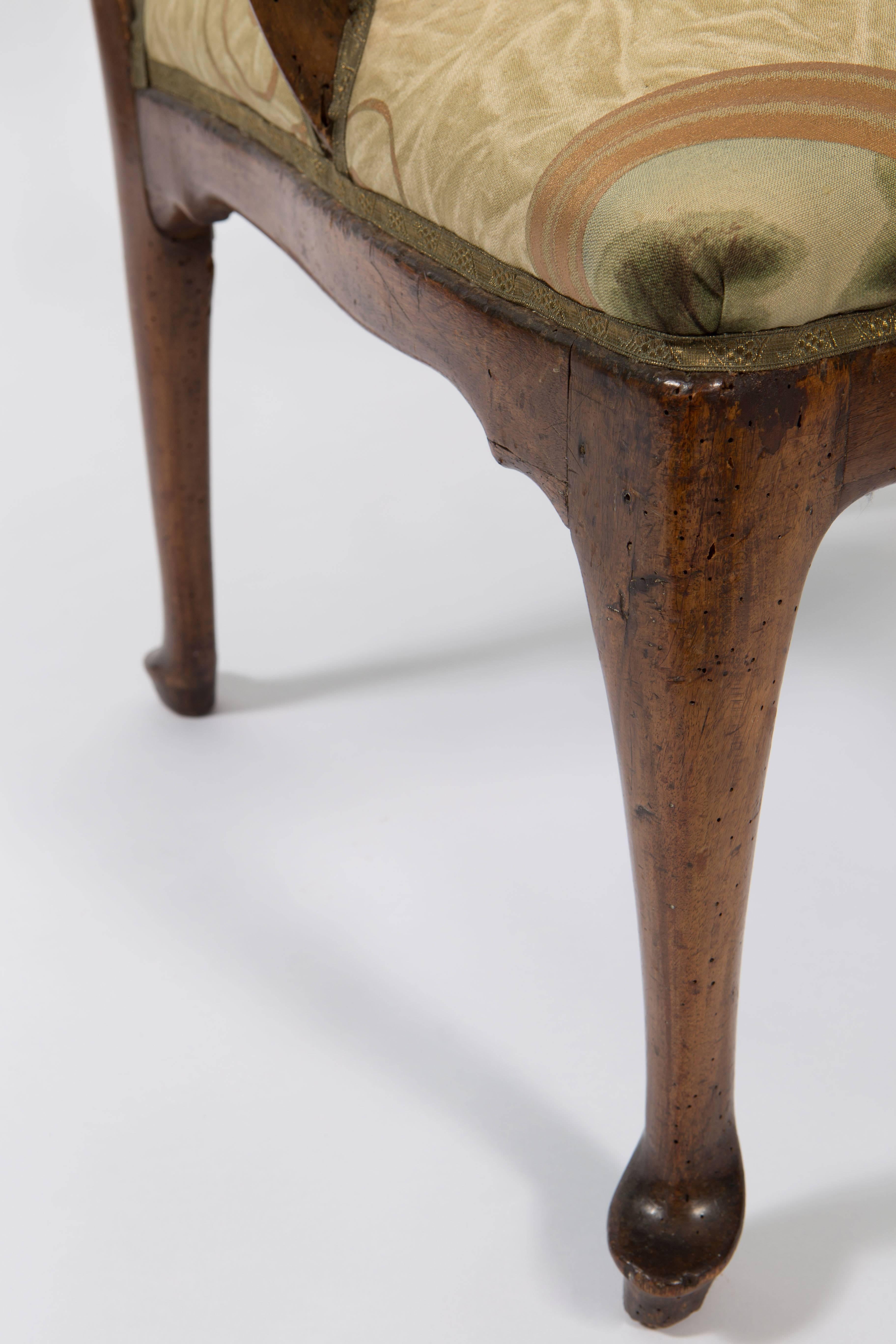 18th Century Walnut Italian Open Back Armchair For Sale 8
