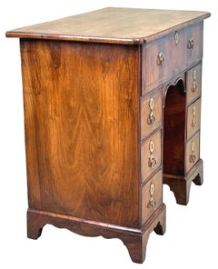 George I Walnut Kneehole Desk, Early 18th Century, England, Circa 1720