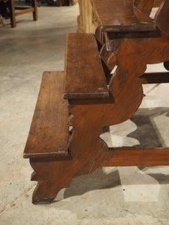 18th Century Walnut Library Stairs from Northern Italy