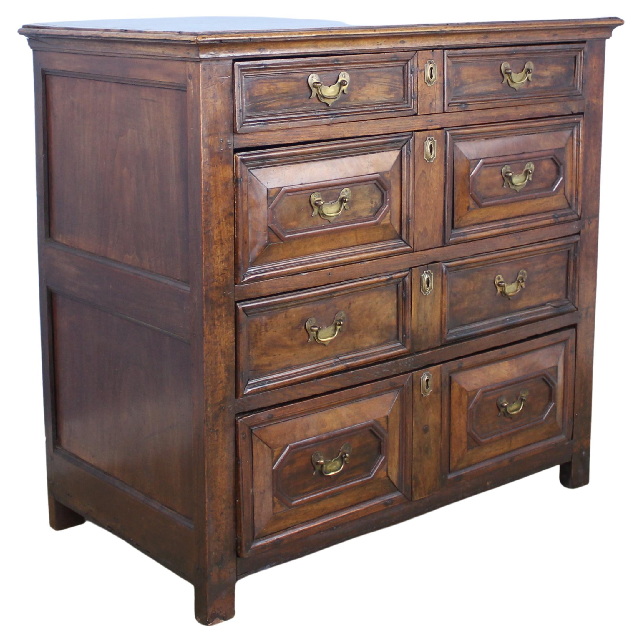 18th Century Walnut Moulded Chest of Drawers For Sale