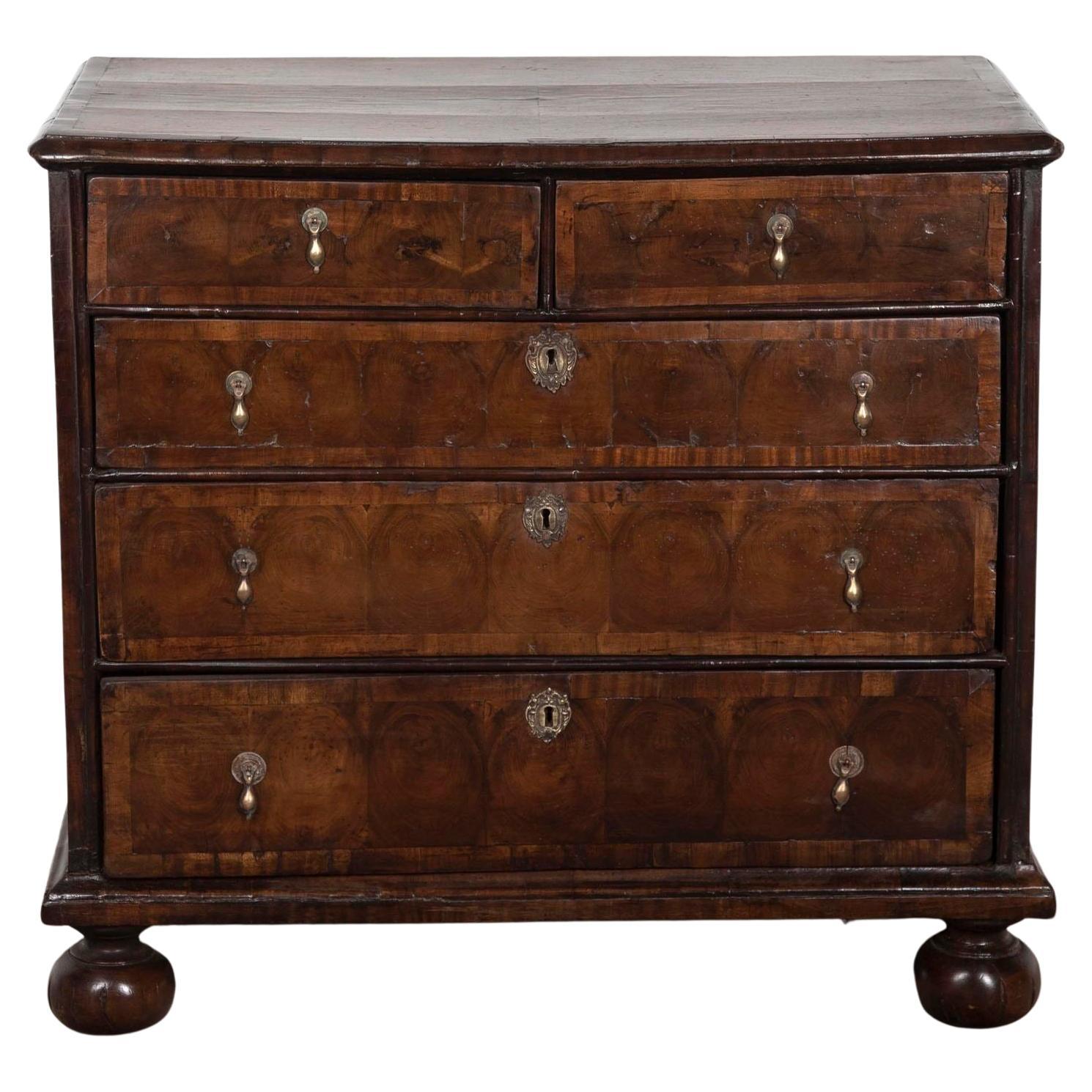 18th Century Walnut Oyster Chest of Drawers For Sale