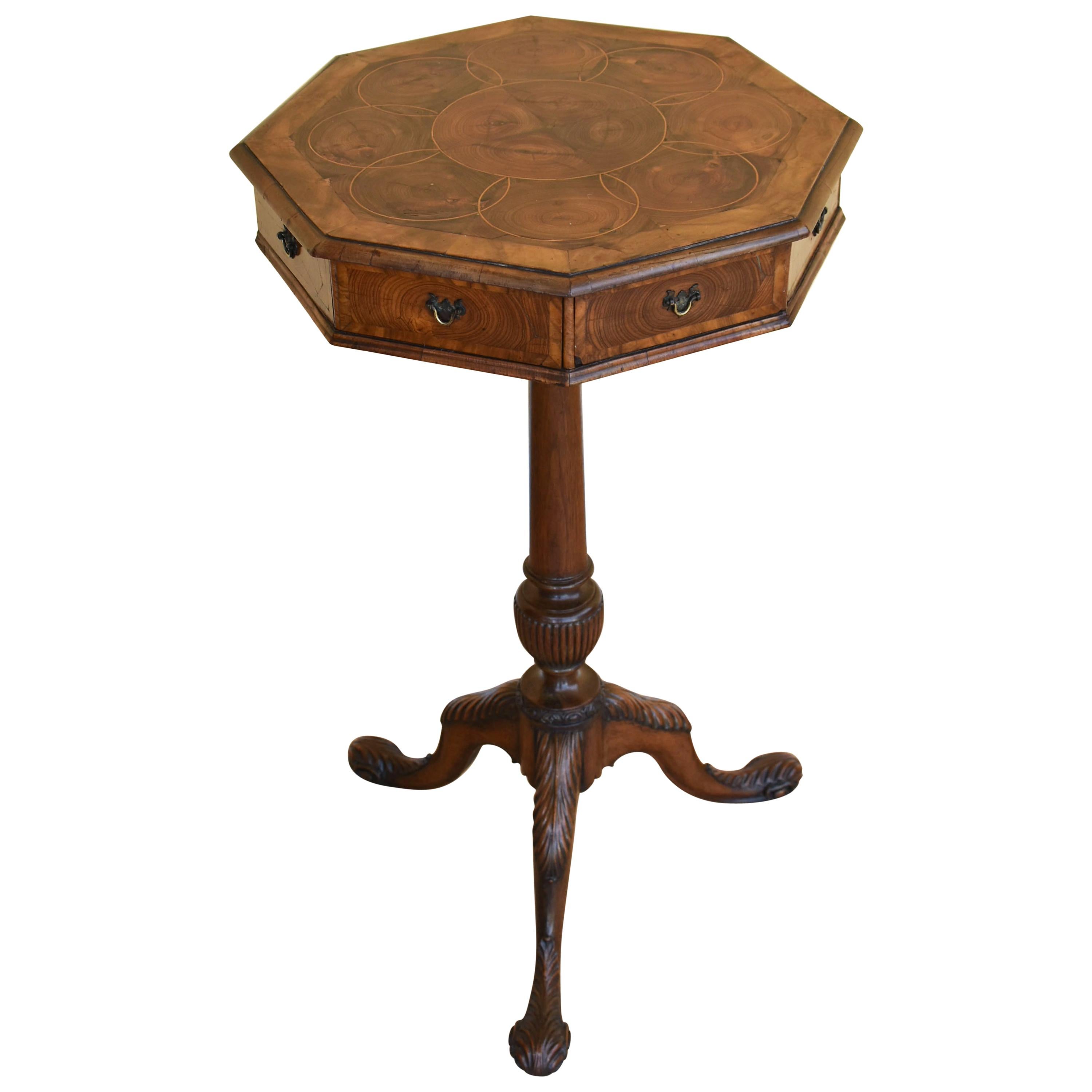 18th Century Walnut Oyster Shell Occasional Table