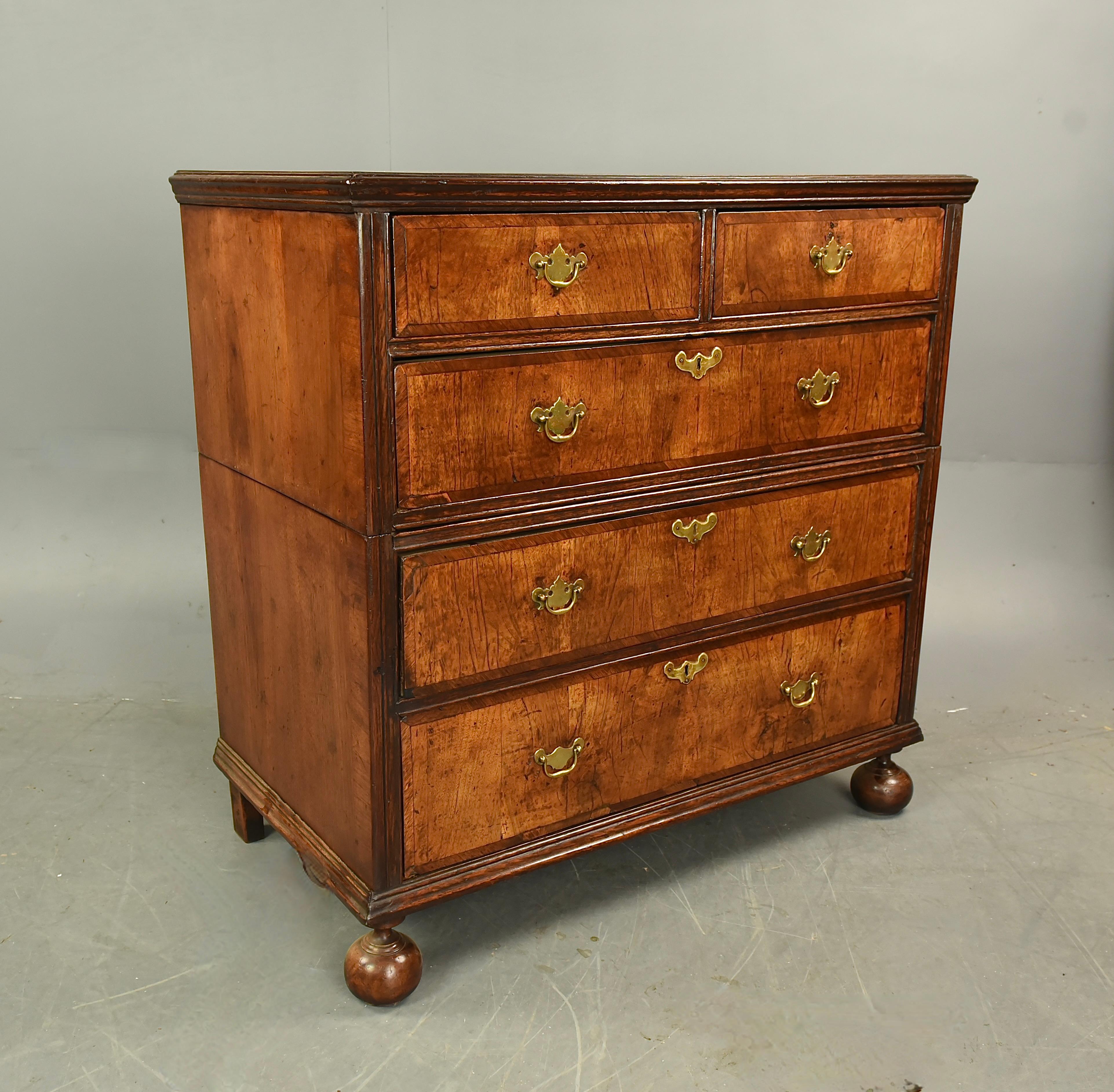 English 18th century walnut Queen Anne chest of drawers 