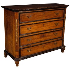 18th Century Walnut, Rosewood, Maple, Ebonized Wood Italian Chest of Drawers 18th Century Walnut, Rosewood, Maple, Ebonized Wood Italian Chest of Drawers