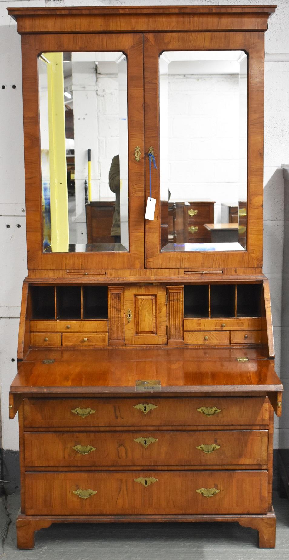 English 18th Century Walnut Secretary Bookcase