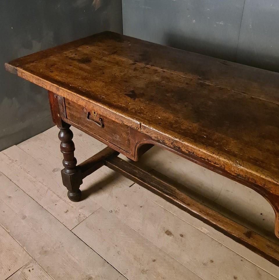 18th Century Walnut Spanish Serving Table or Desk 1
