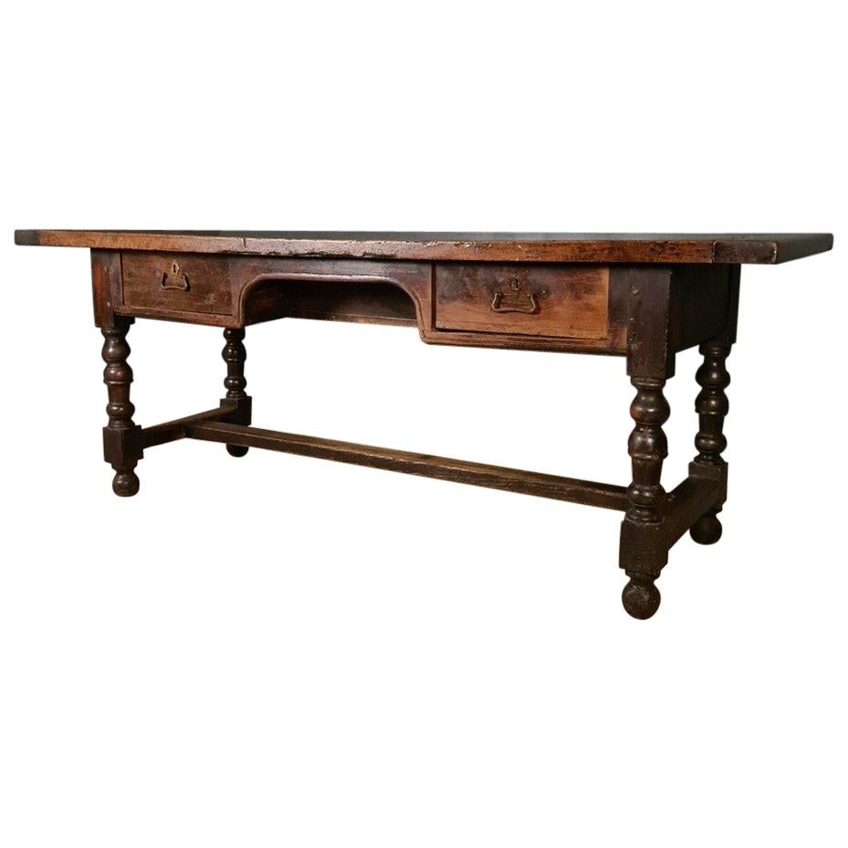 18th Century Walnut Spanish Serving Table or Desk