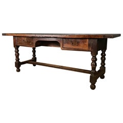 18th Century Walnut Spanish Serving Table or Desk