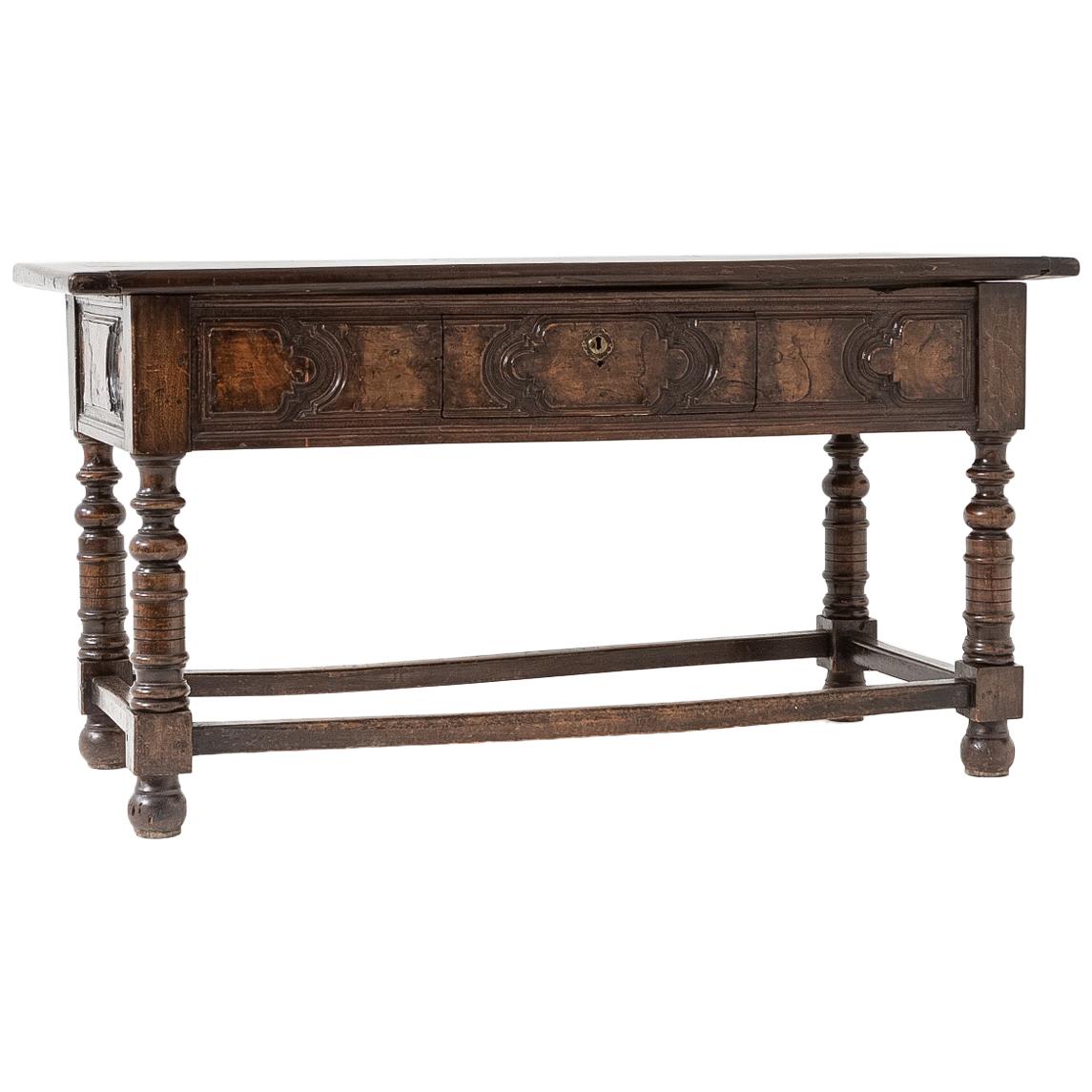 18th Century Walnut Spanish Serving Table For Sale