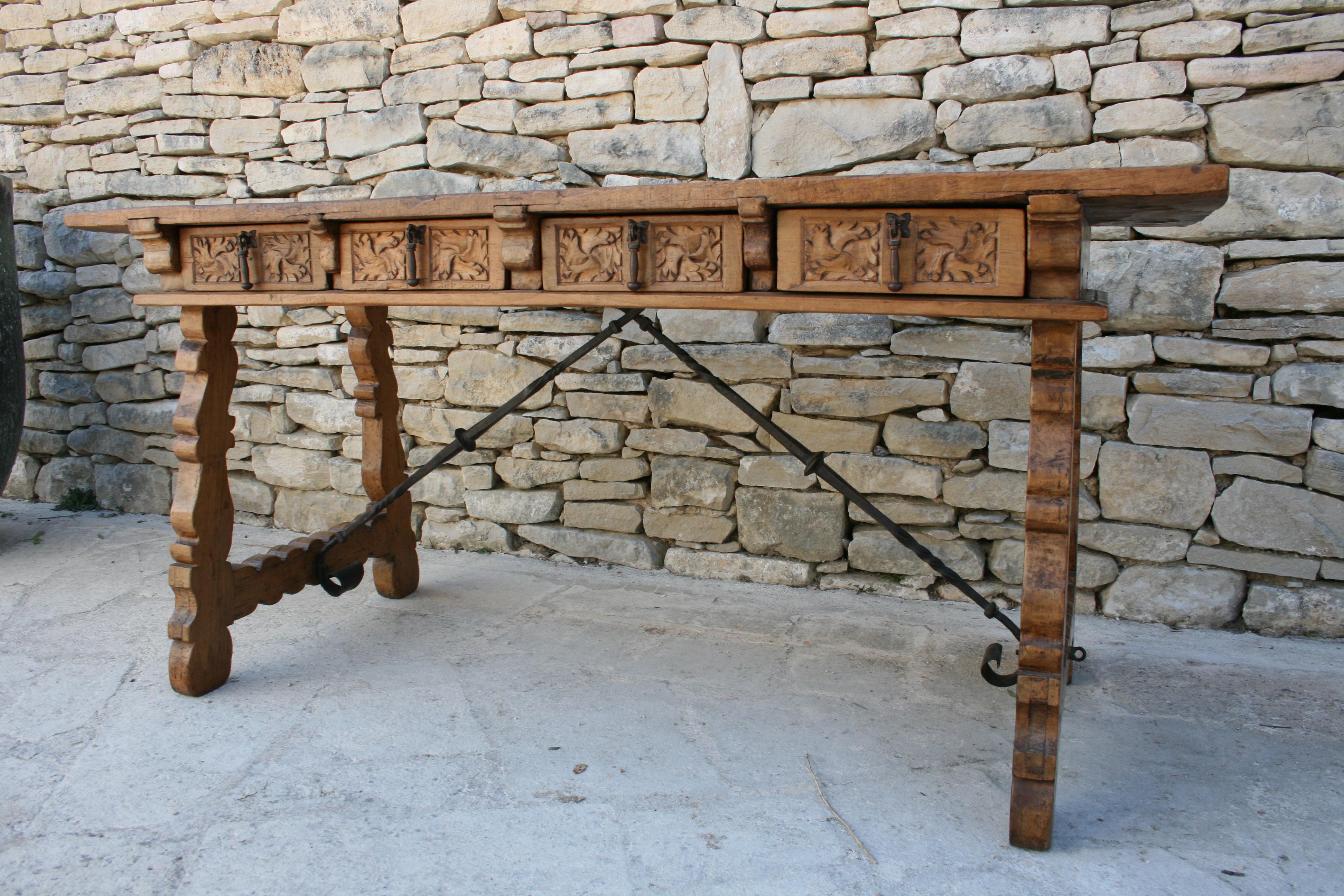 Spanish Colonial 18th Century Walnut Spanish Table For Sale