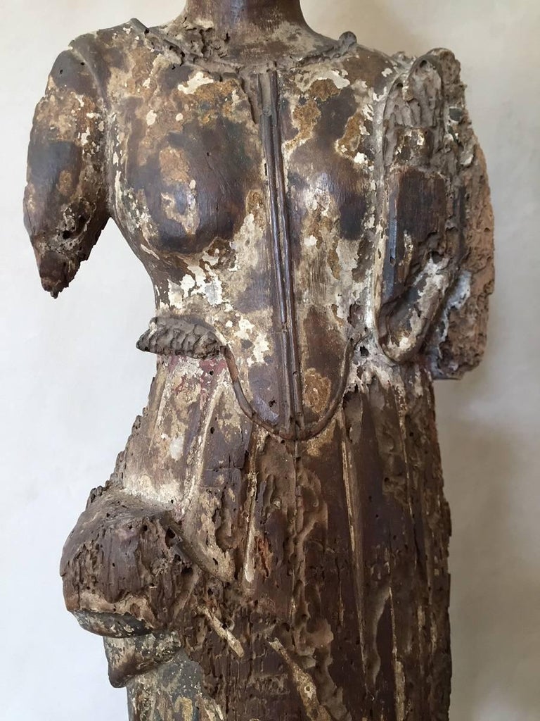 18th Century Walnut Statue of Minerva For Sale at 1stdibs
