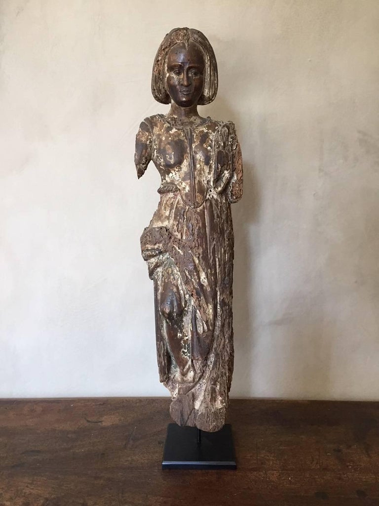 18th Century Walnut Statue of Minerva For Sale at 1stdibs
