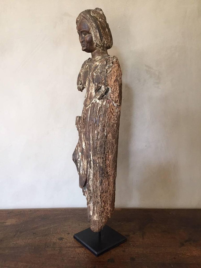 18th Century Walnut Statue of Minerva For Sale at 1stdibs