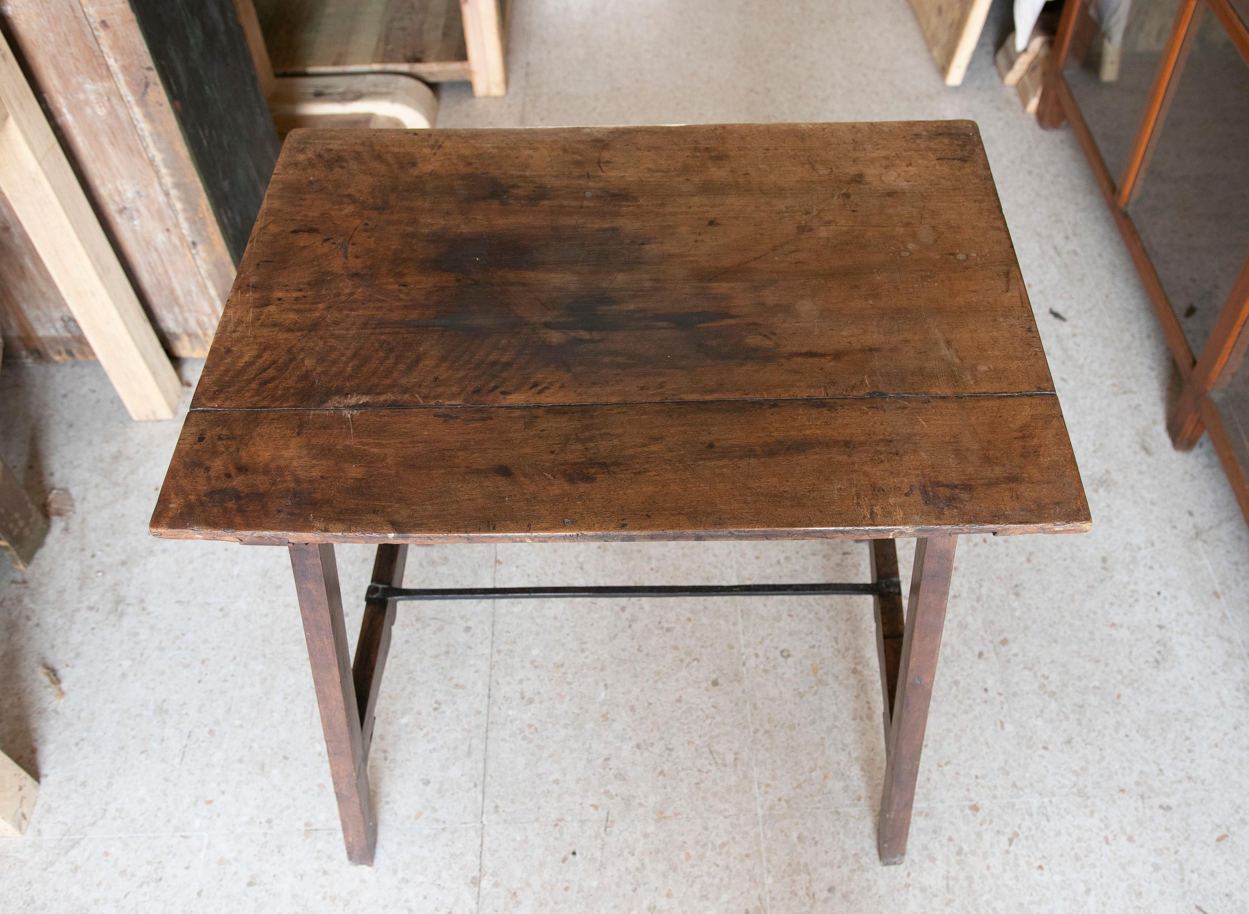 18th Century  Walnut Table with Iron Legs  For Sale 1