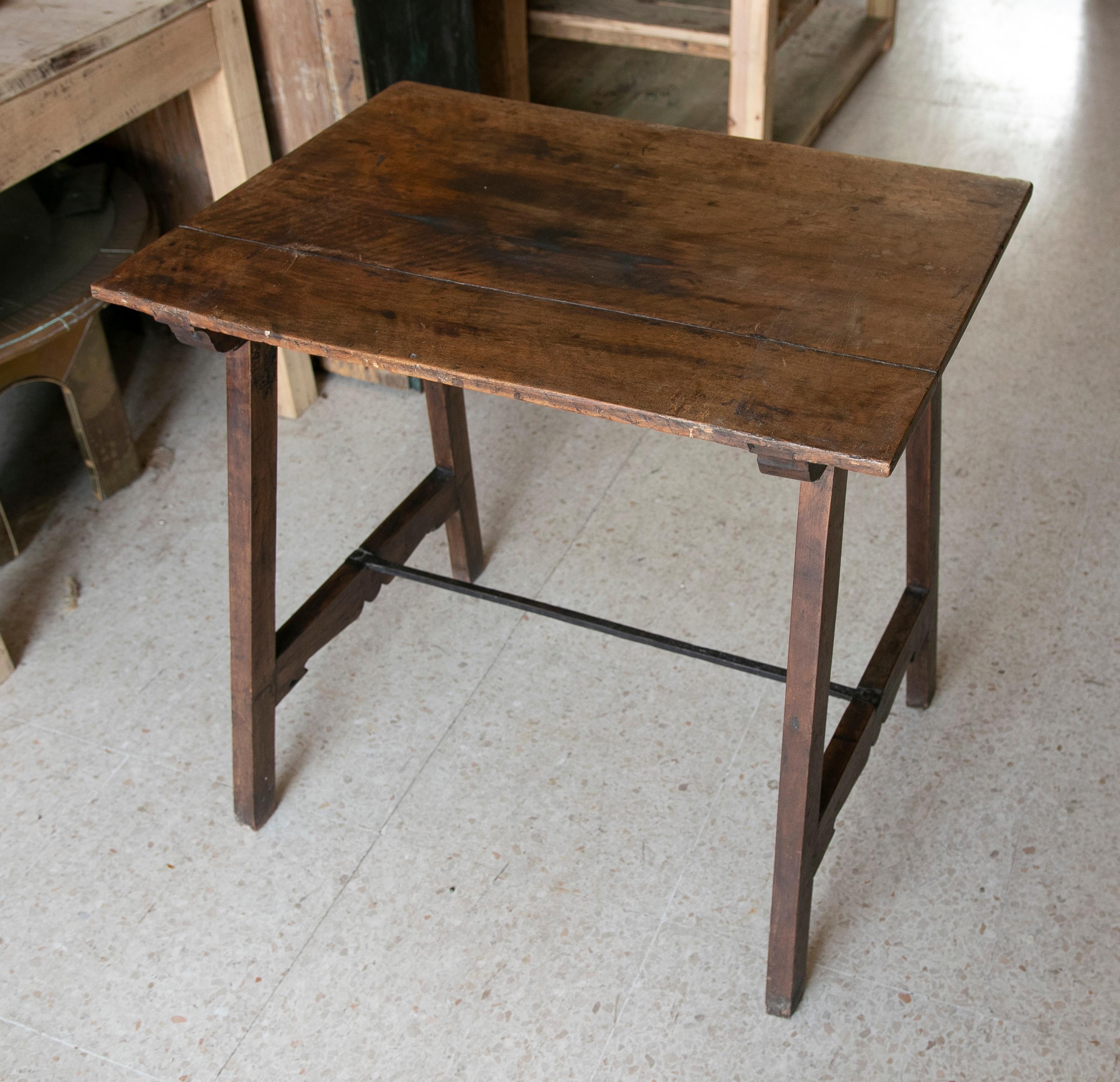 18th Century  Walnut Table with Iron Legs  For Sale 2