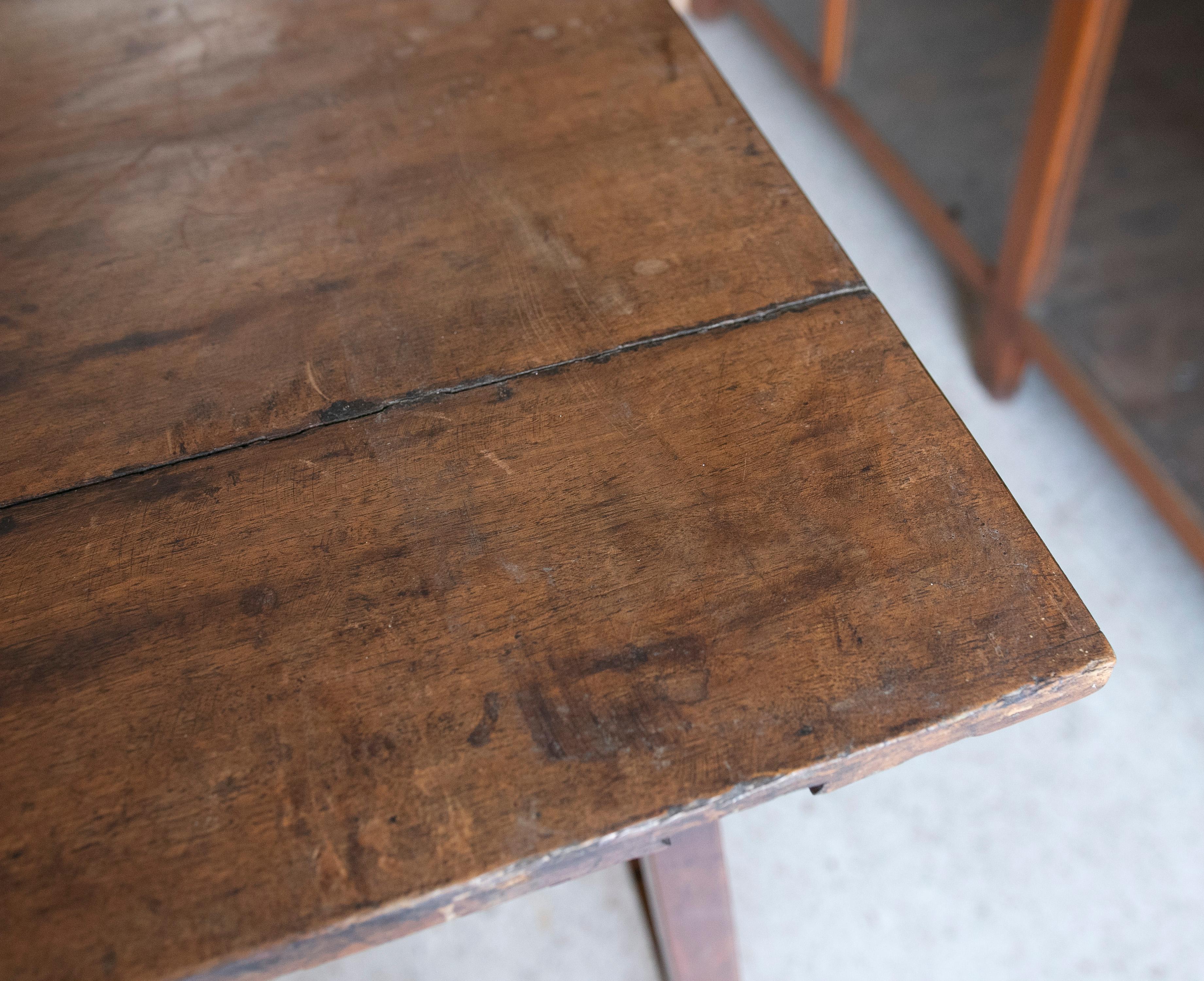 18th Century  Walnut Table with Iron Legs  For Sale 3
