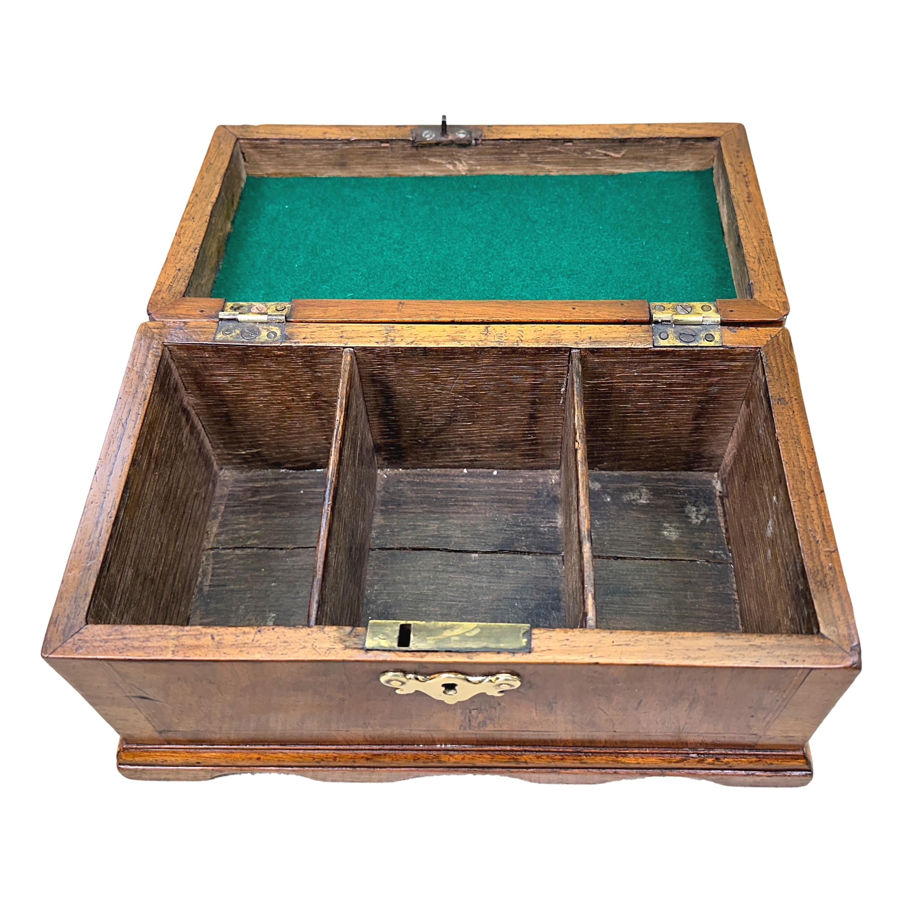 George II 18th Century Walnut Tea Caddy For Sale