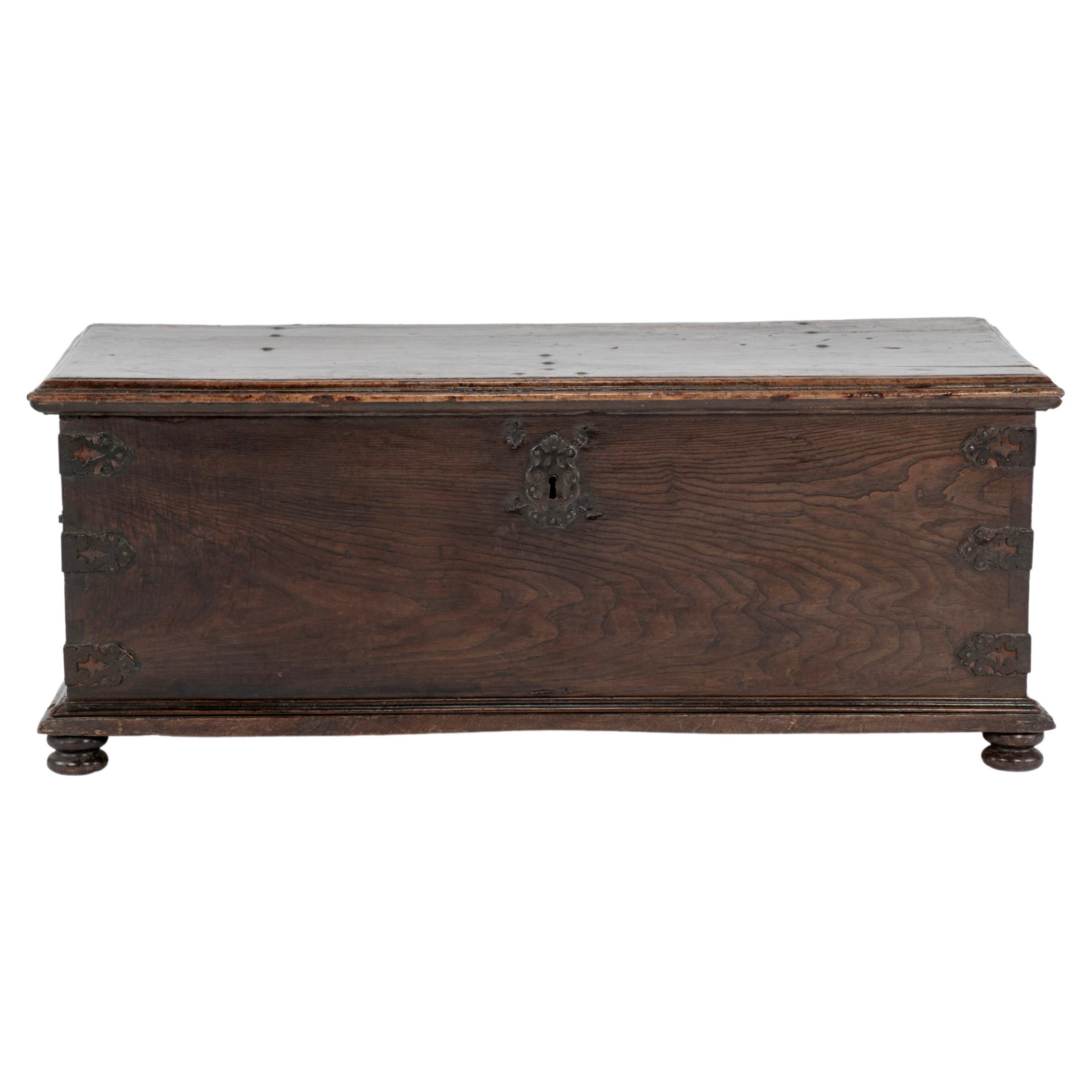 18th Century Walnut Trunk For Sale