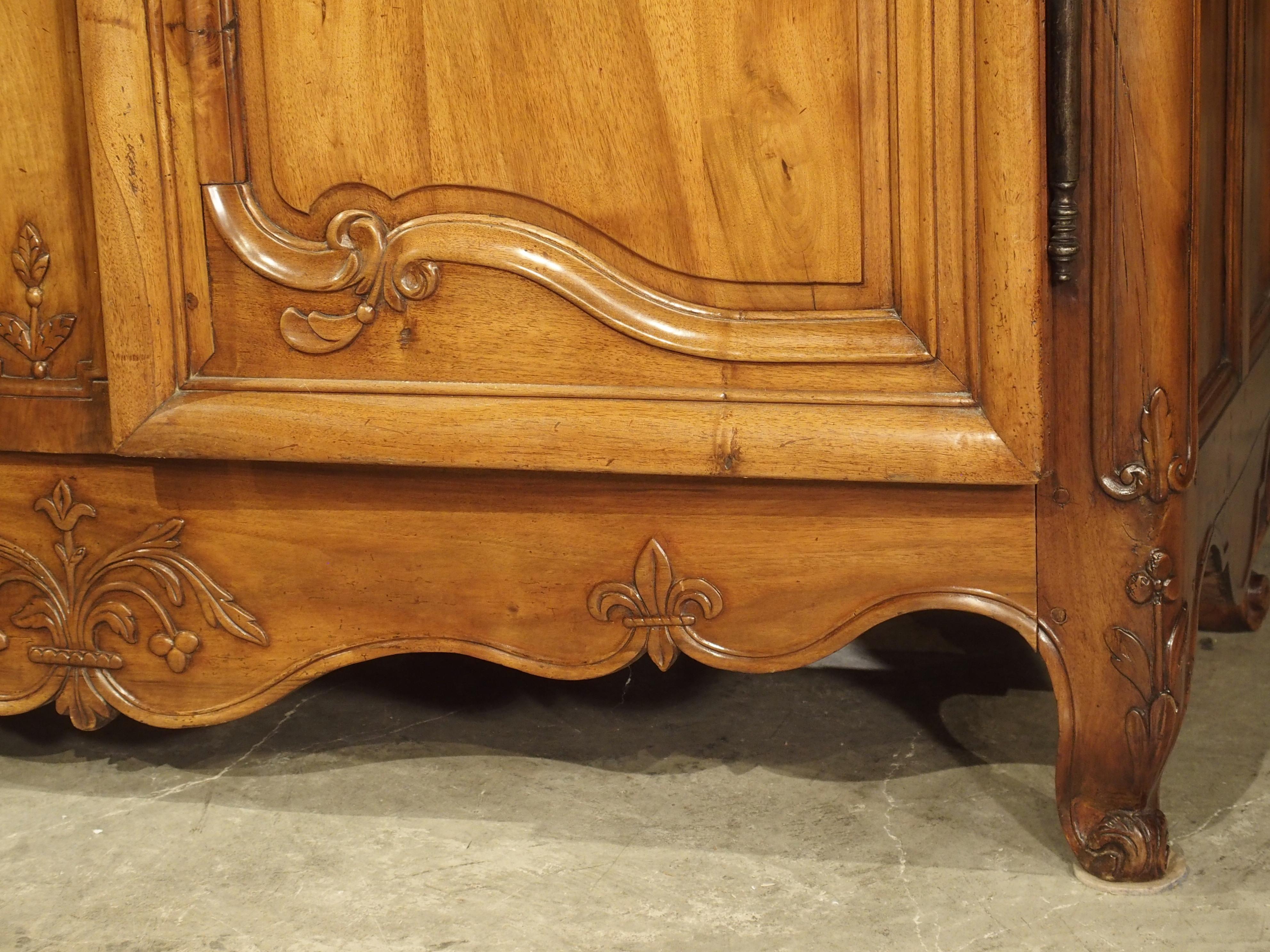 French 18th Century Walnut Wood Armoire from the Rhone Valley