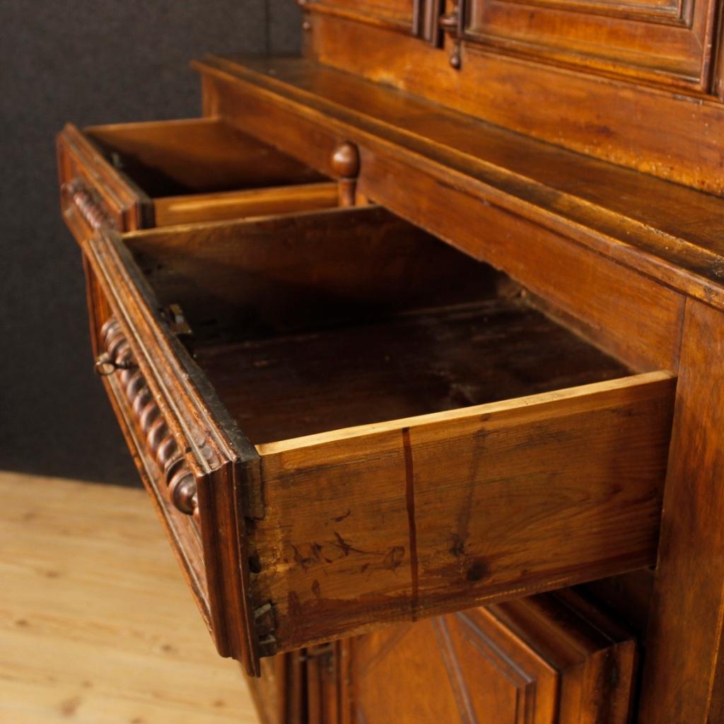 18th Century Walnut Wood French Louis XIII Style Double Body Cupboard, 1770 For Sale 5