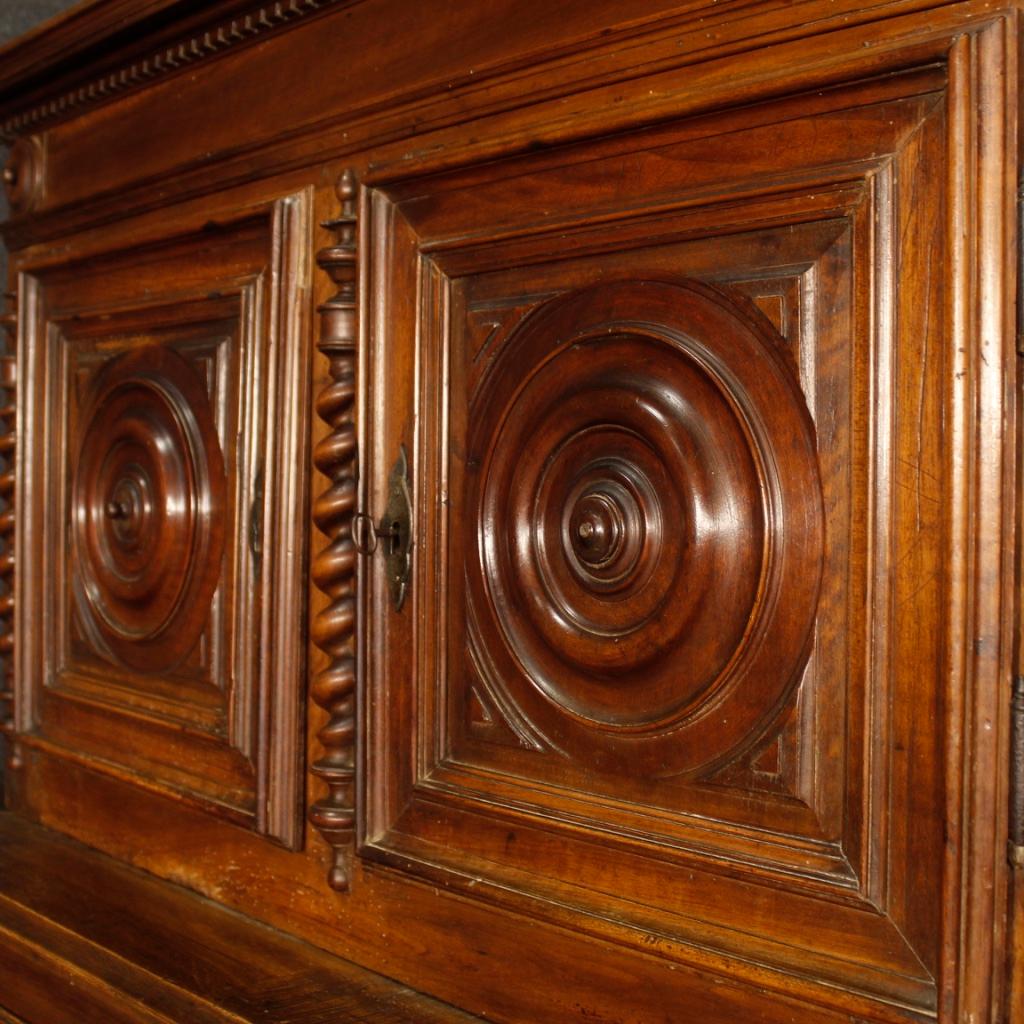 18th Century Walnut Wood French Louis XIII Style Double Body Cupboard, 1770 For Sale 3