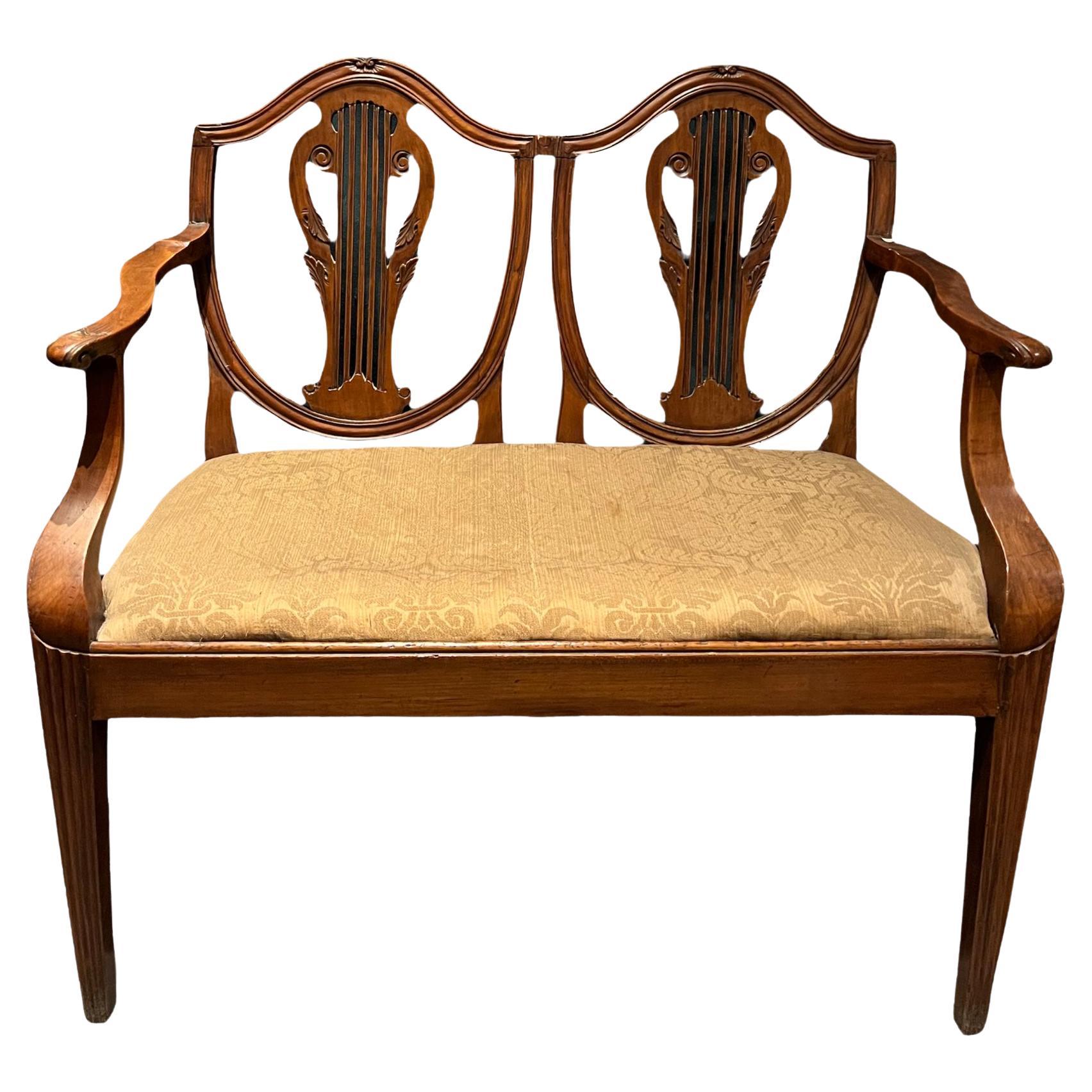 18th century walnut wood sofa  For Sale