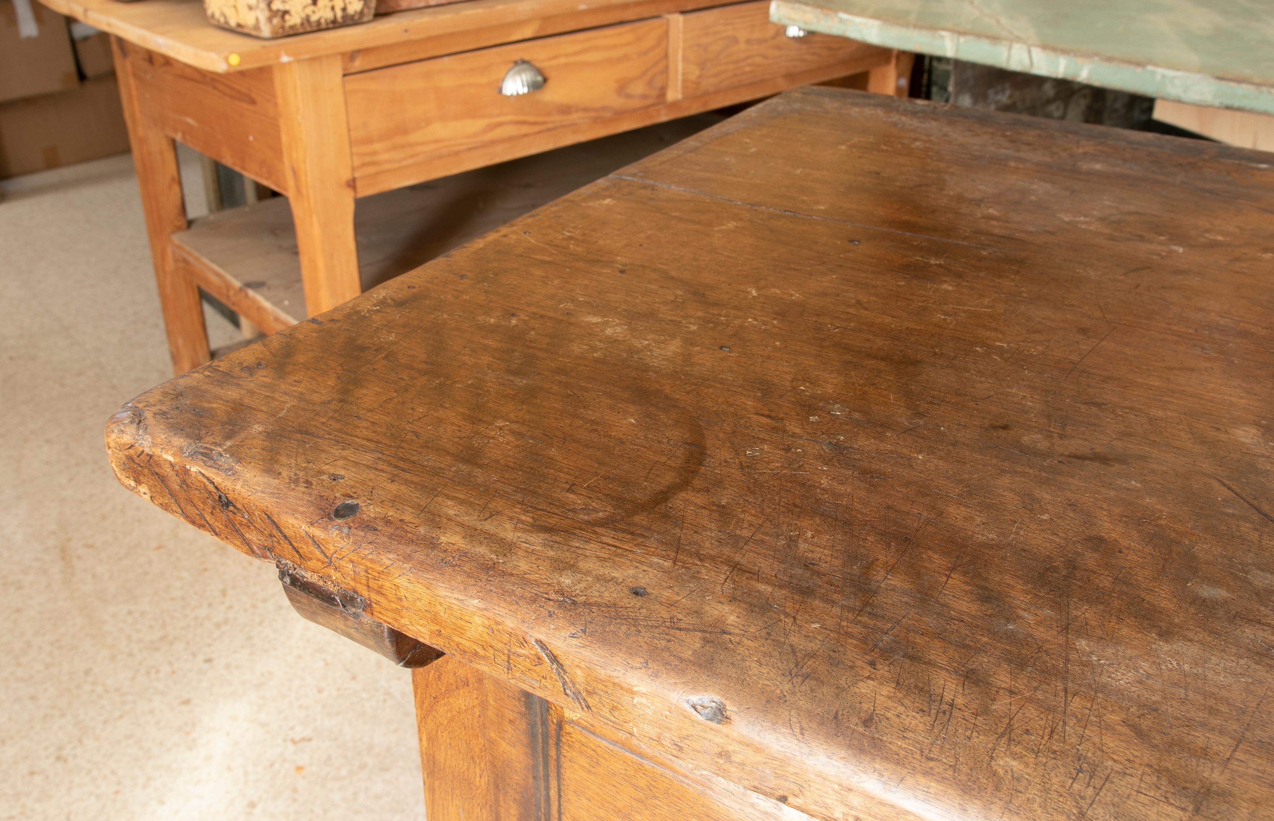 18th Century Walnut Writing Table with Two Drawers and Antique Fittings For Sale 9