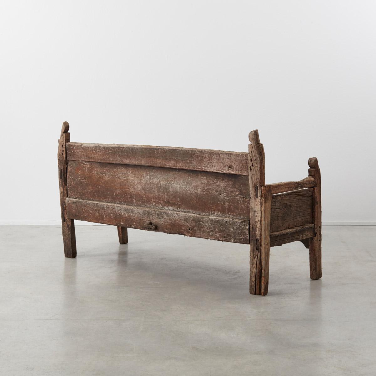 Wood 18th Century Weathered Galician Bench, Spain