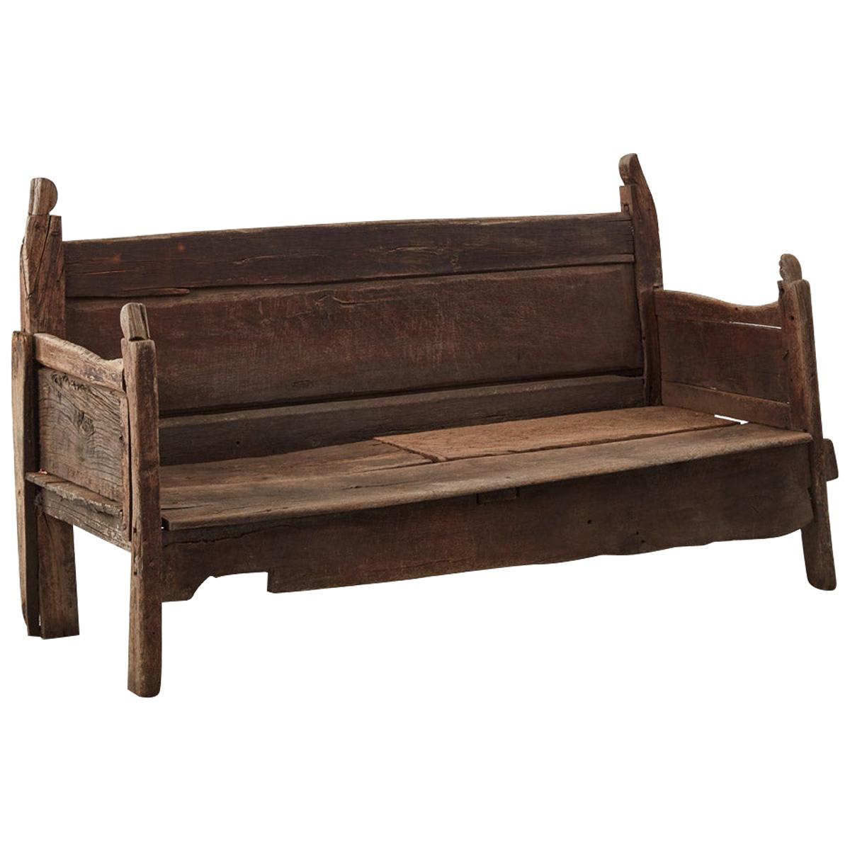 18th Century Weathered Galician Bench, Spain