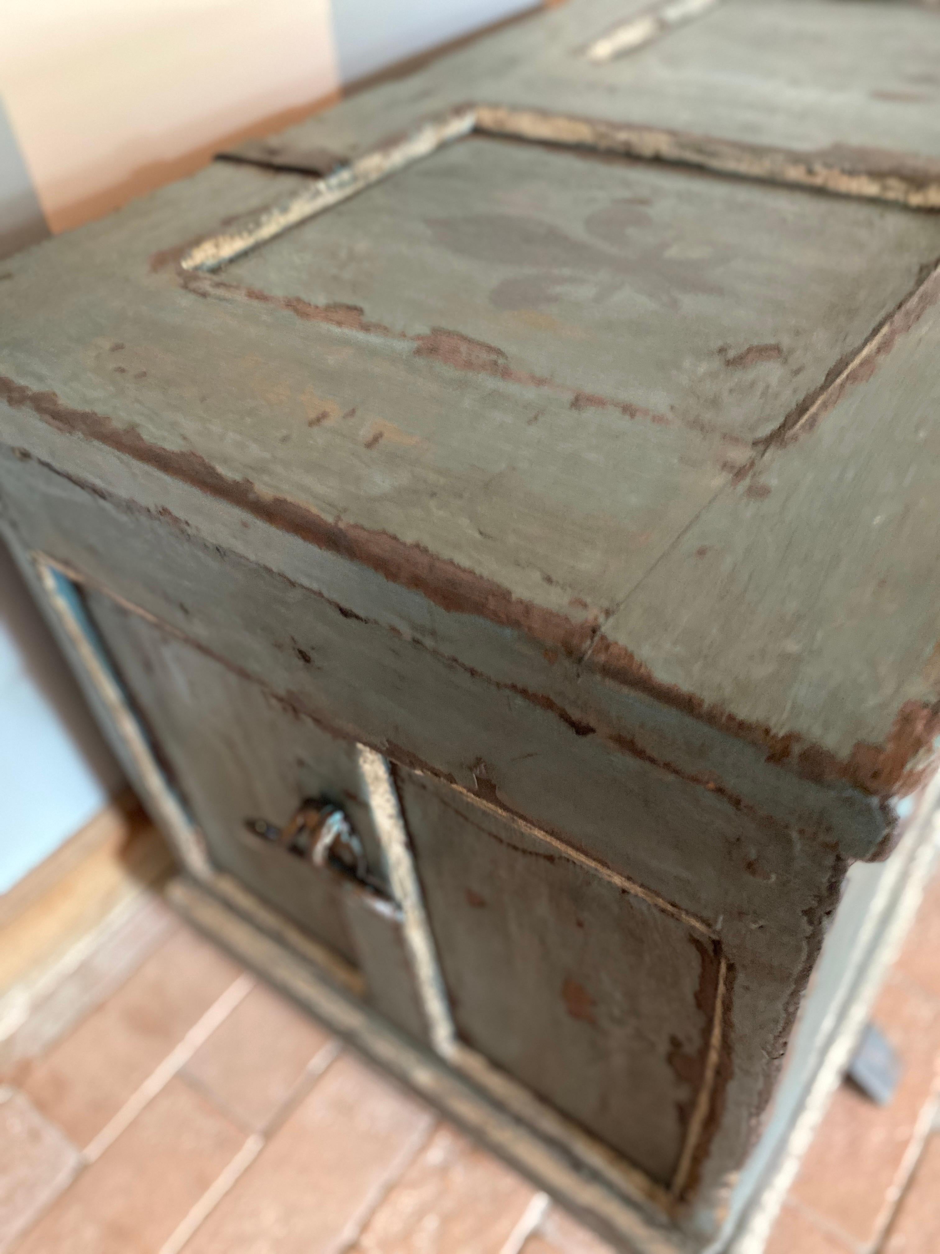 French 18th century wedding chest patina  For Sale
