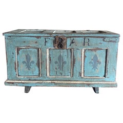 Antique 18th century wedding chest patina