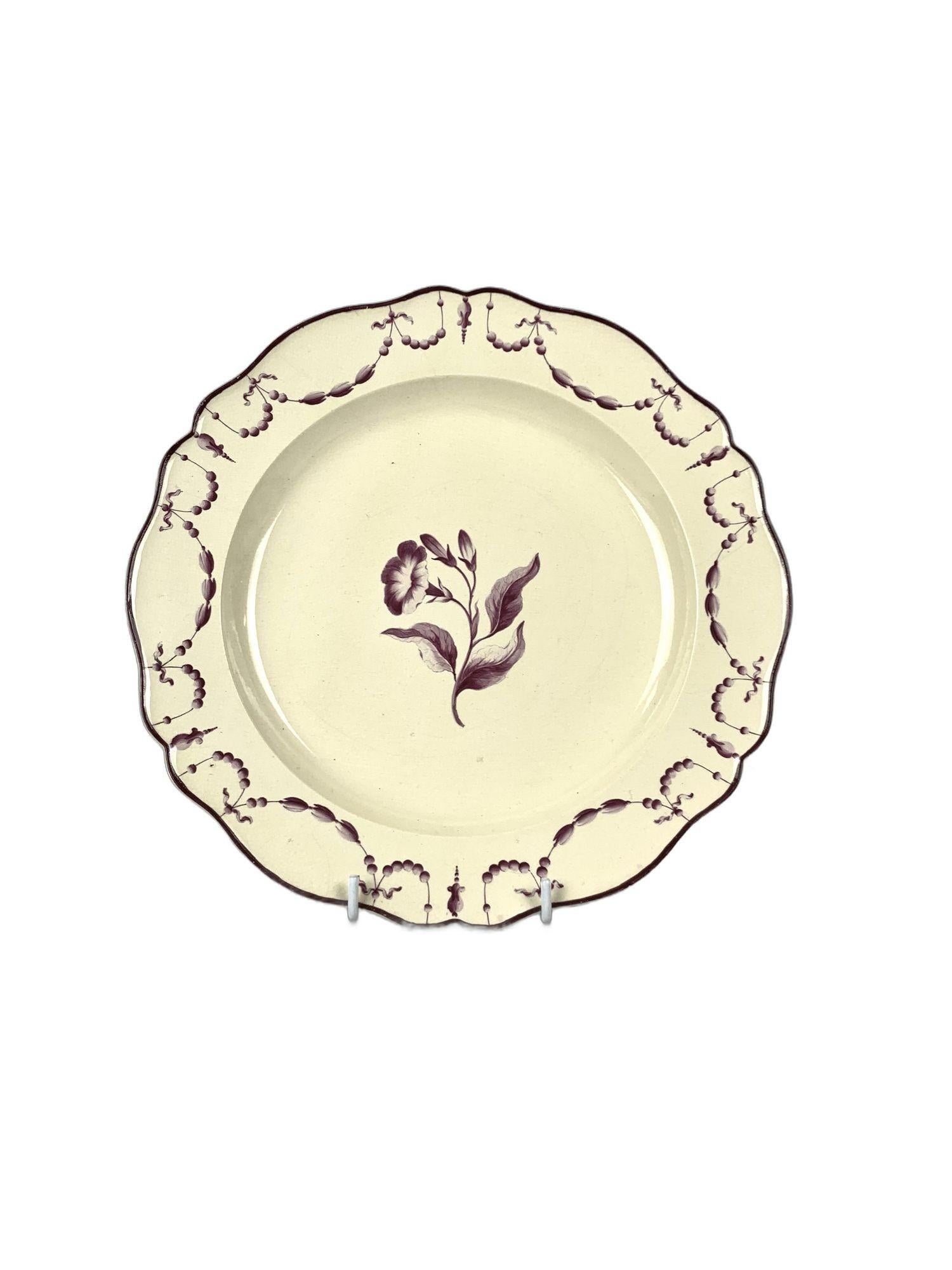 Sopera y plato de cremería Wedgwood del siglo XVIII con flores de Bakewell Ca.1765 Inglés en venta