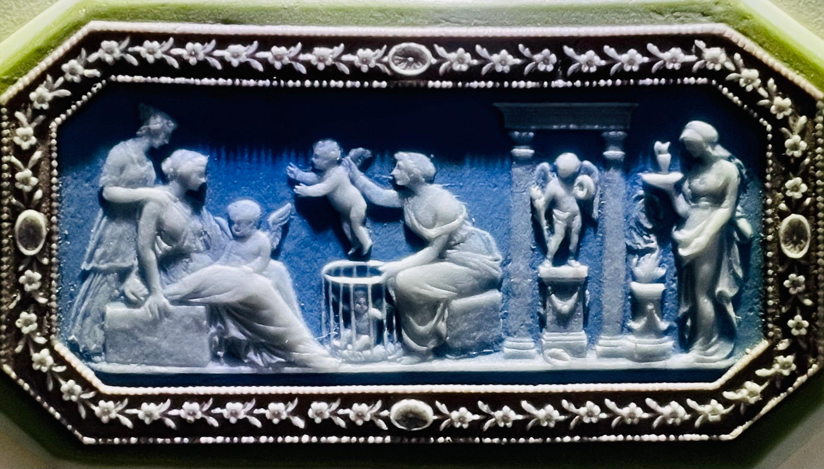 Medallón de gres con baño de jaspe de cuatro colores de Wedgwood del siglo XVIII en venta 9