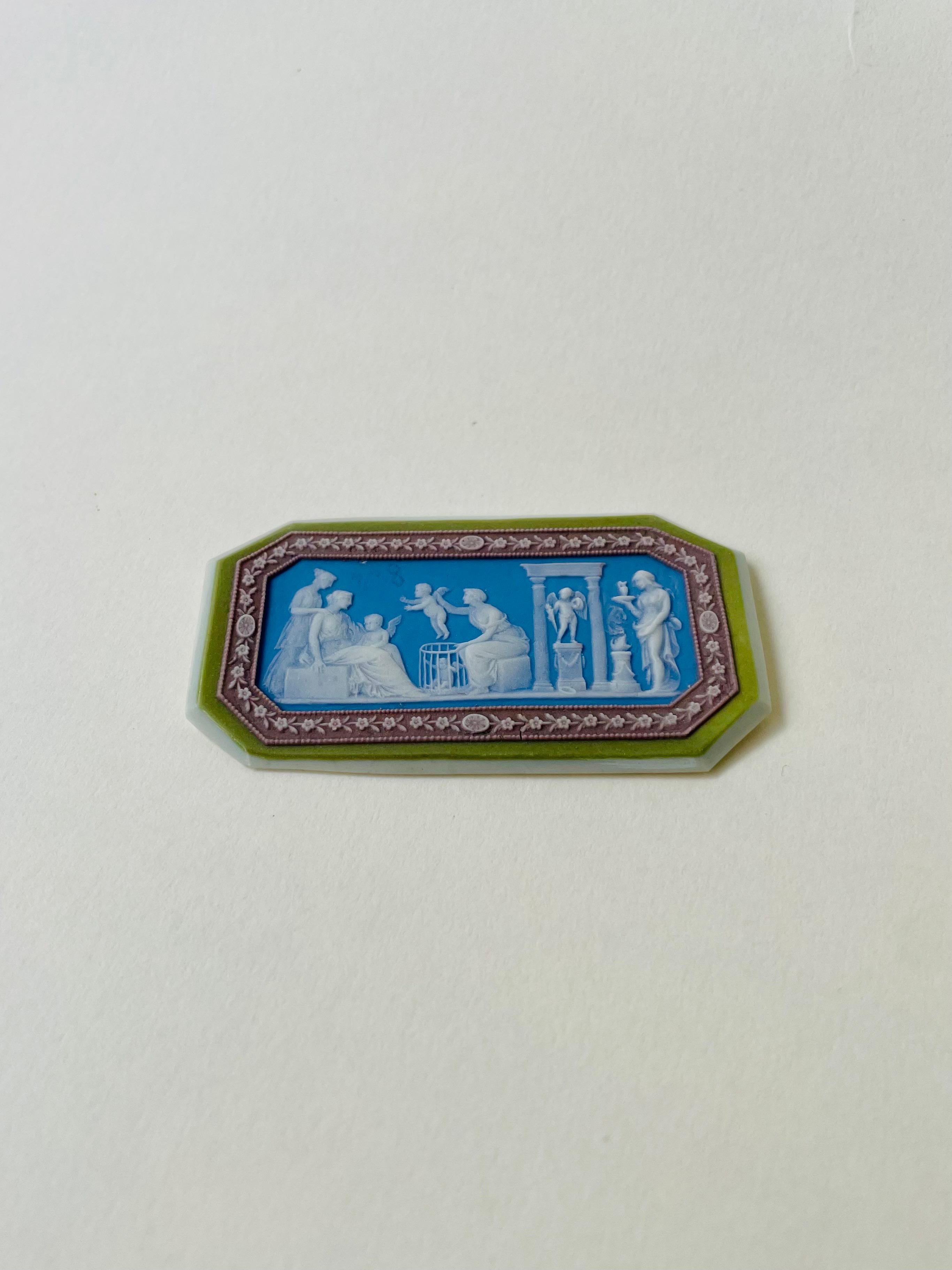 Medallón de gres con baño de jaspe de cuatro colores de Wedgwood del siglo XVIII en venta 11