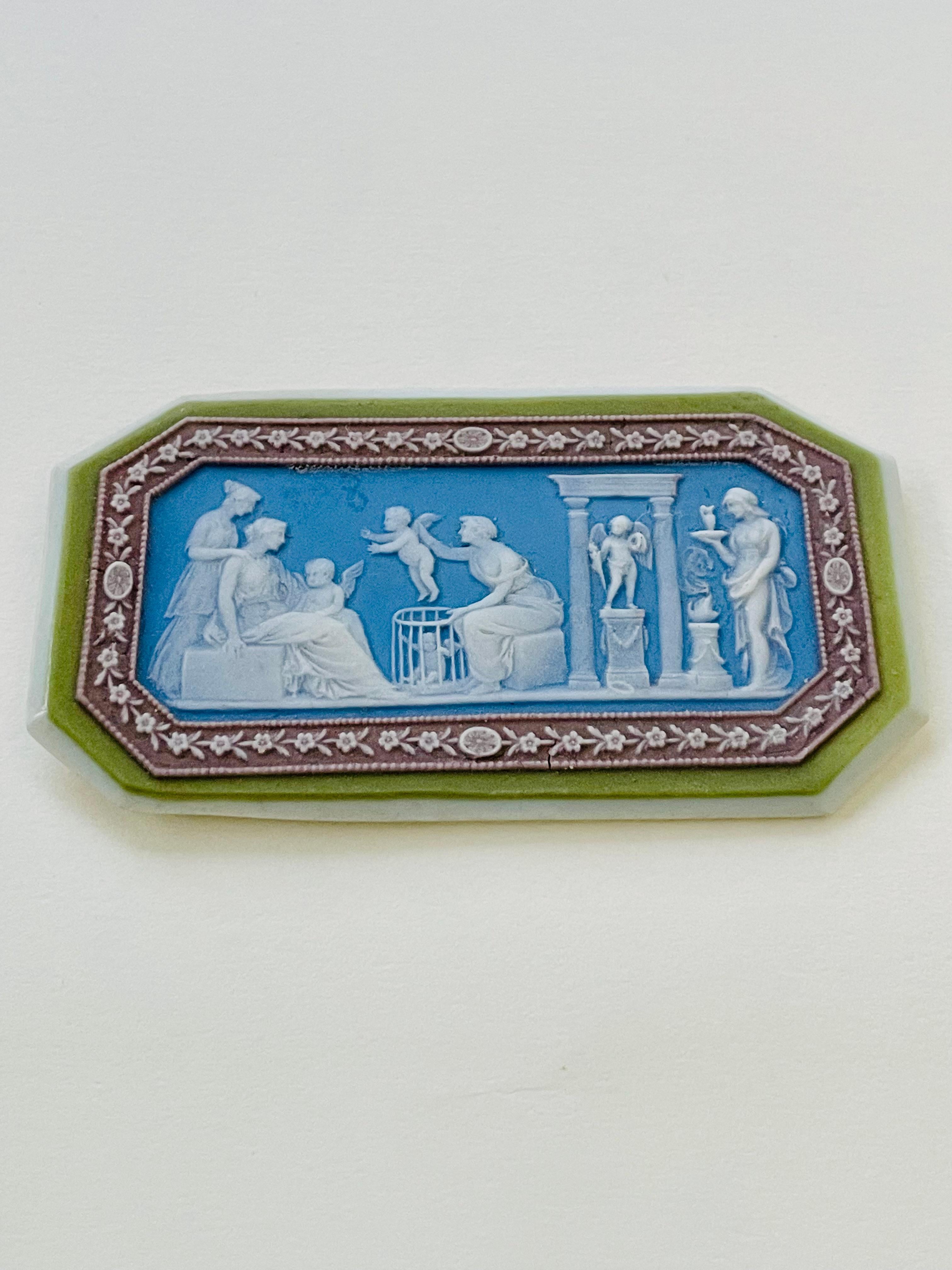 Medallón de gres con baño de jaspe de cuatro colores de Wedgwood del siglo XVIII Gres en venta