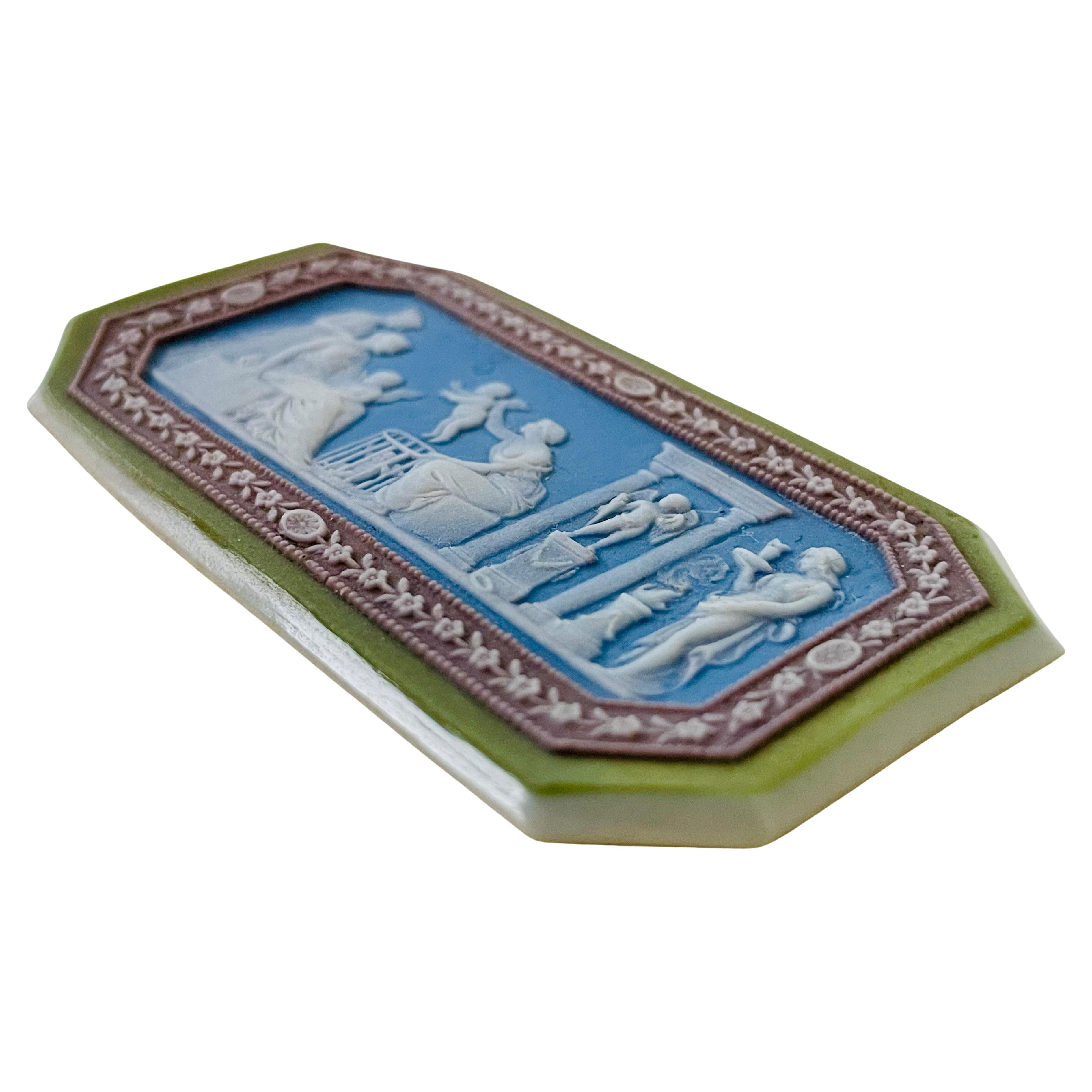 18. Jahrhundert Wedgwood Medaillon aus Steingut mit vierfarbigem Jaspis-Zip in Jaspisschliff