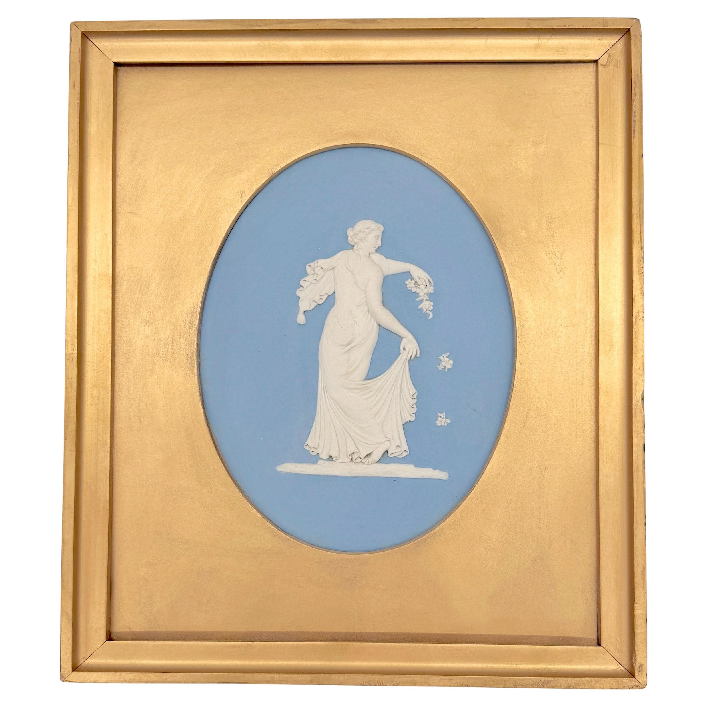 18th Century Wedgwood & John Flaxman,  Blue Jasperware "Dancing Hours" Plaque