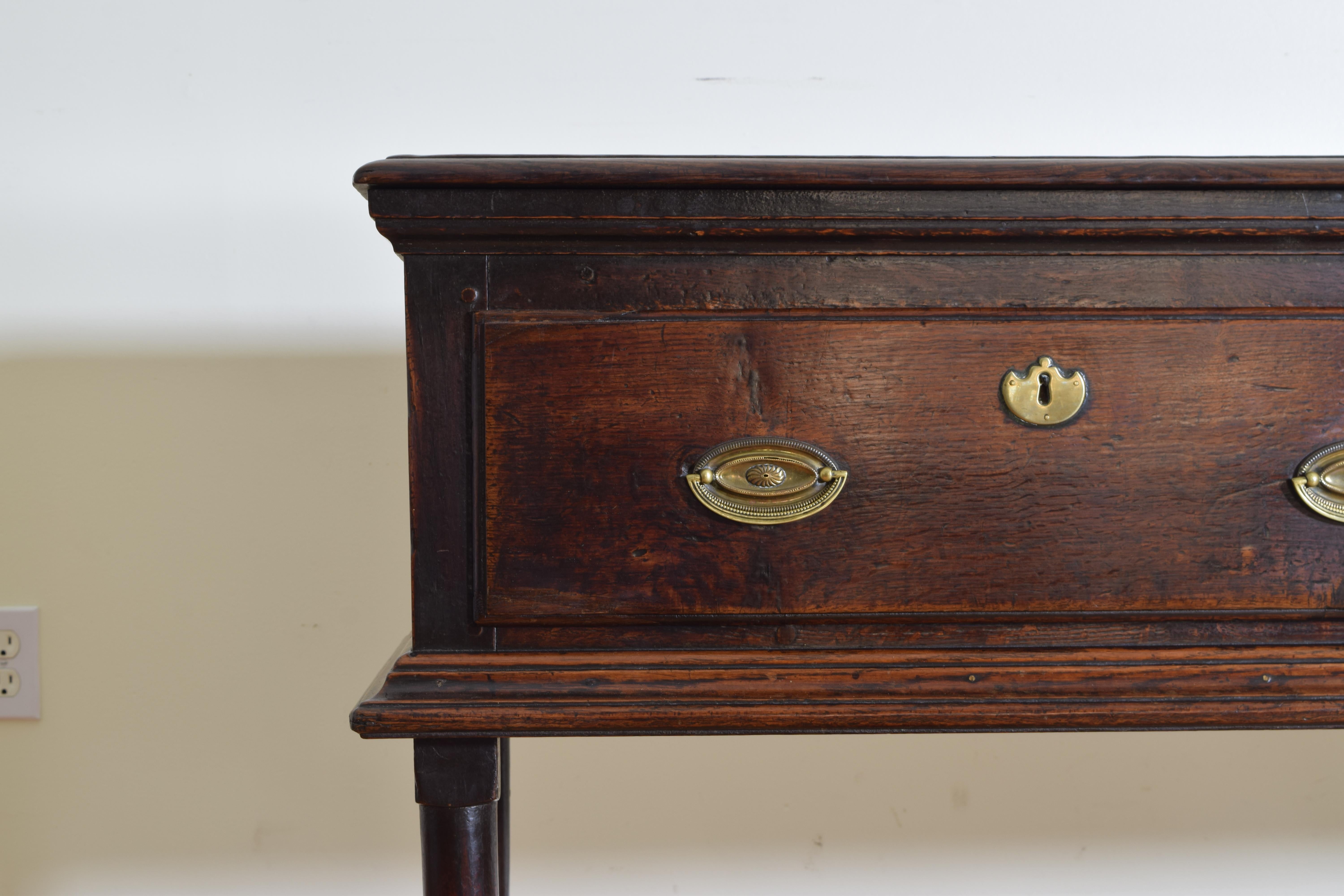 Welsh George II Period Oak 2-Drawer Dresser Base or Server, Mid-18th Century 5