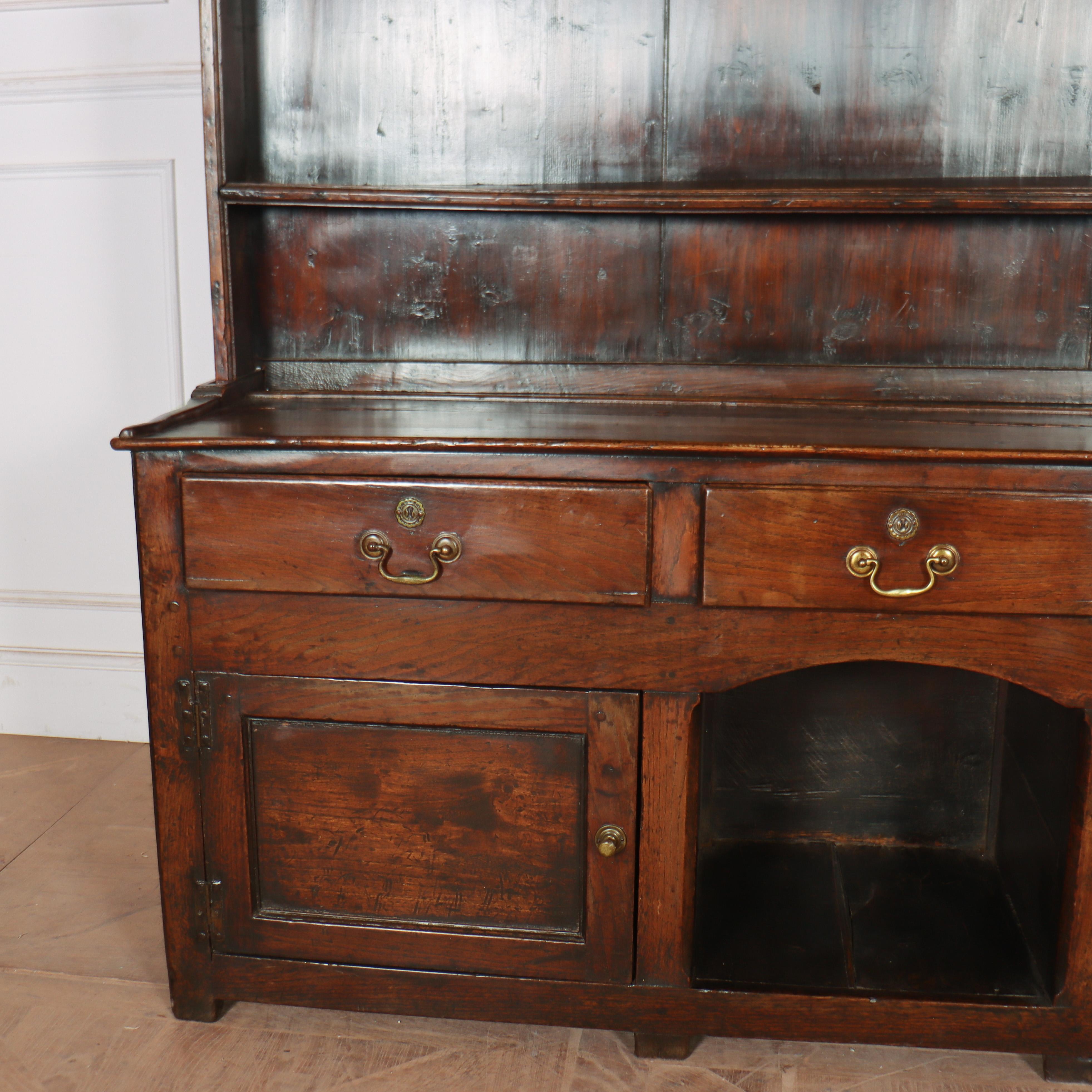 Wonderful little 18th C oak and pine Welsh dresser. 1780.

Reference: 8266

Dimensions
69.5 inches (177 cms) Wide
18 inches (46 cms) Deep
73 inches (185 cms) High