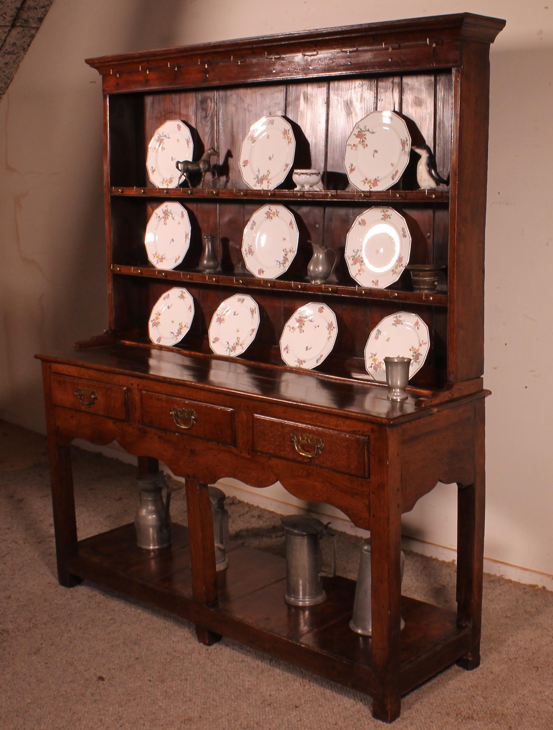 18th Century Welsh Dresser In Oak In Good Condition For Sale In Brussels, Brussels