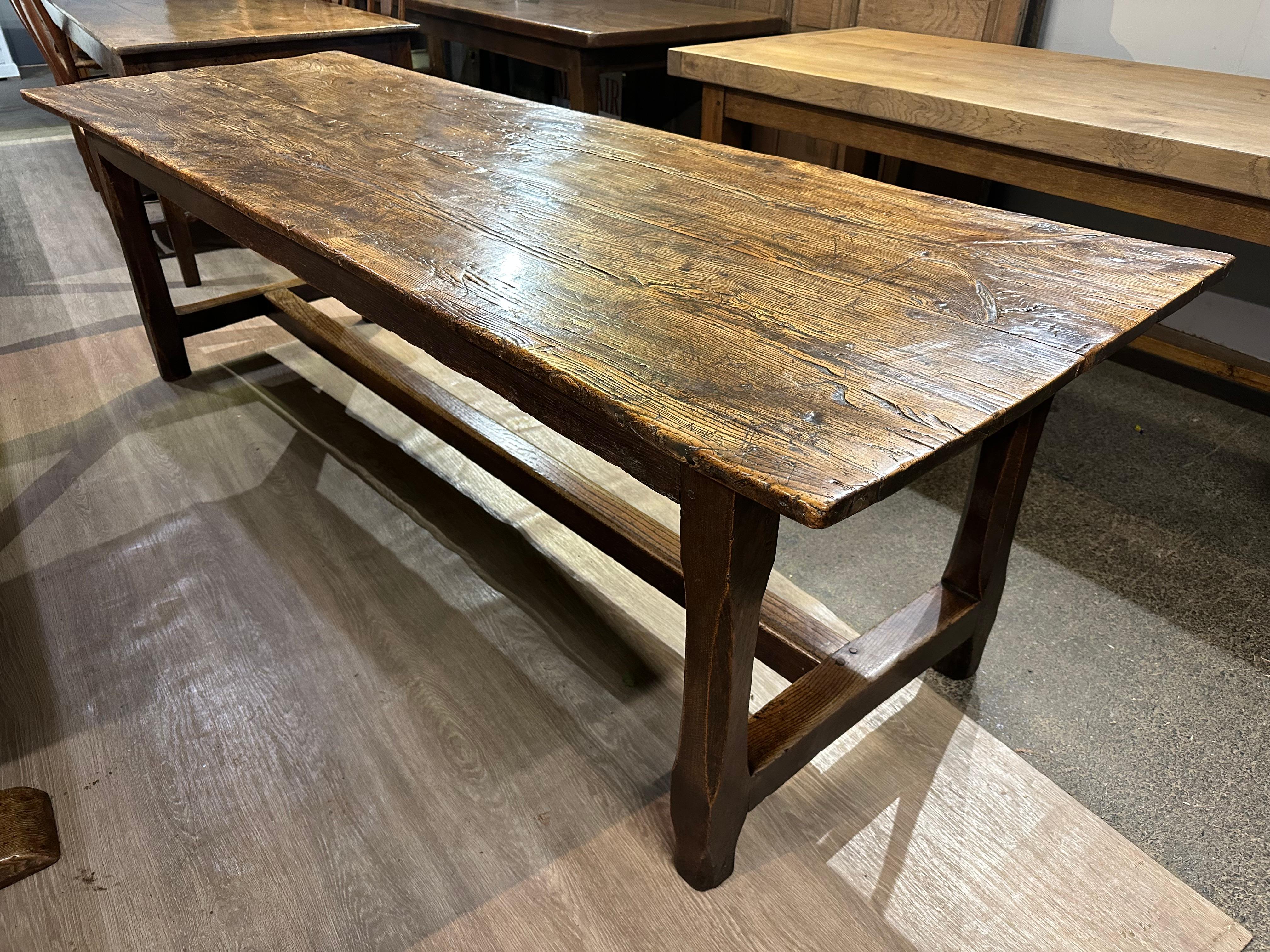 Hand-Crafted 18th Century Welsh Elm 8FT Farmhouse Table