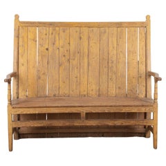 18th Century Welsh George III Original Painted Pine Settle