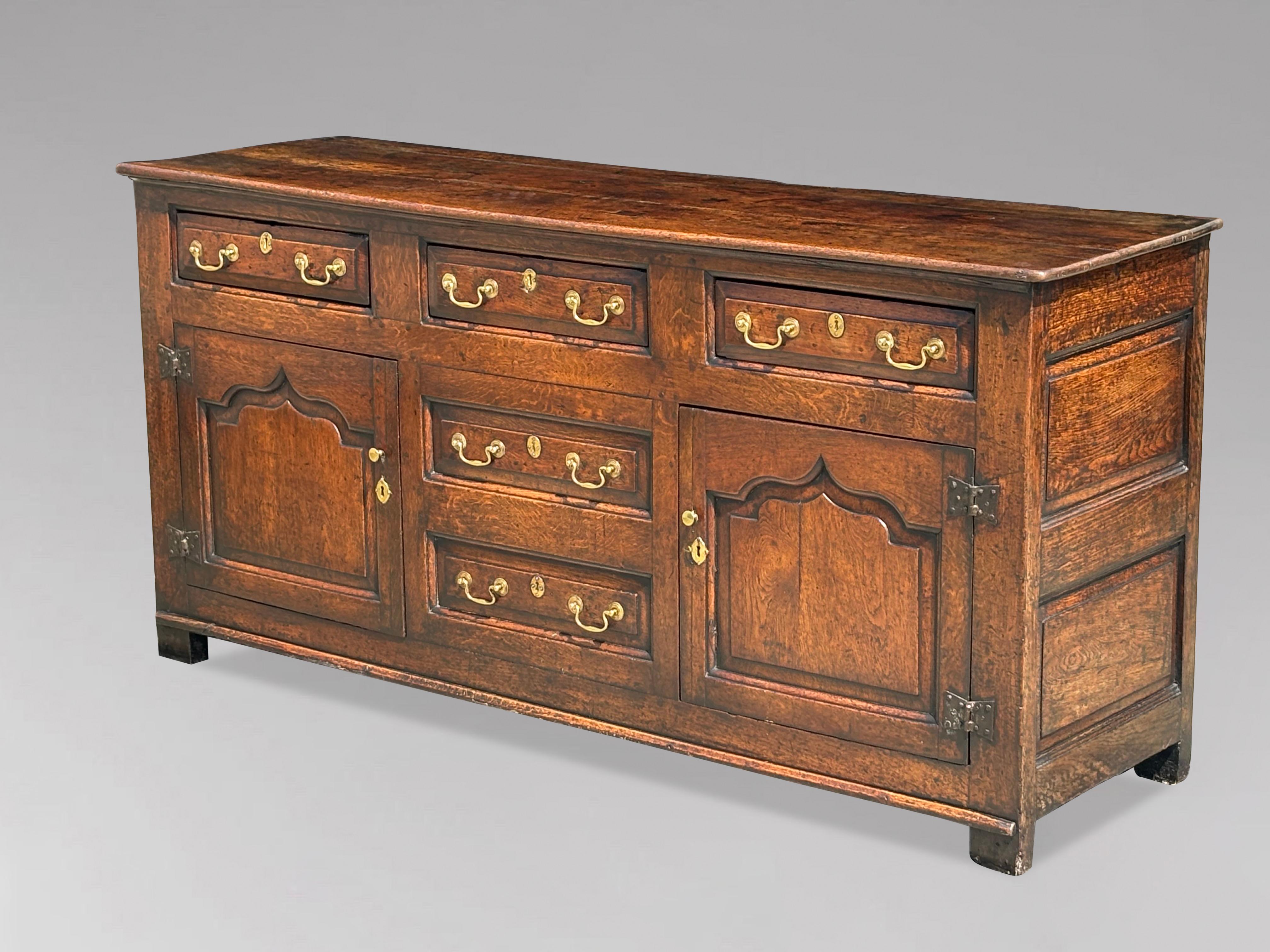George II 18th Century Welsh Oak Dresser Base Cupboard