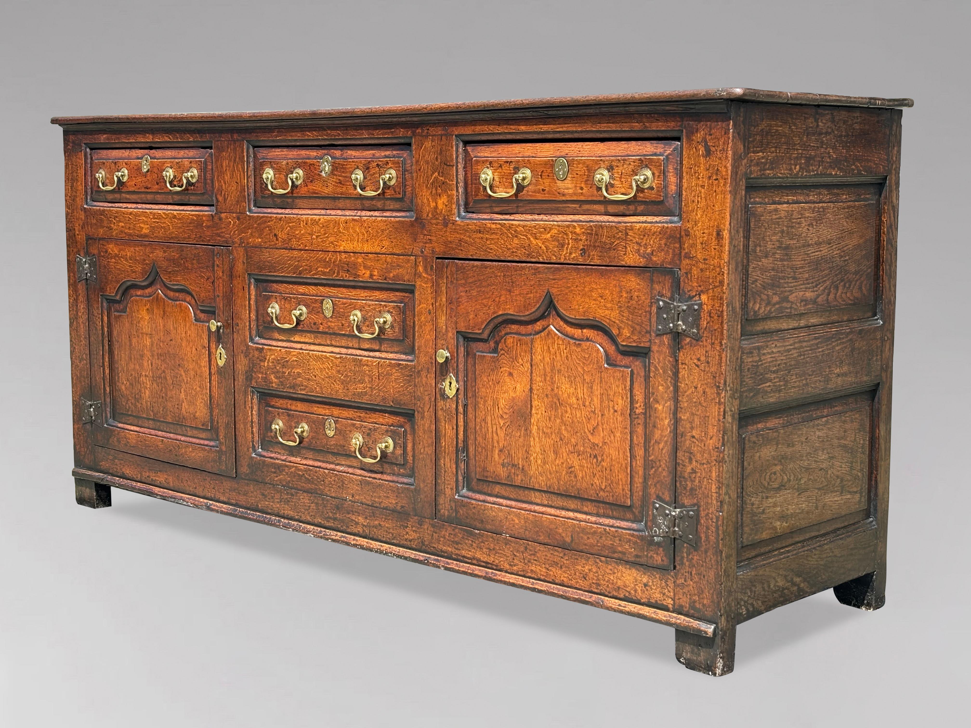 British 18th Century Welsh Oak Dresser Base Cupboard