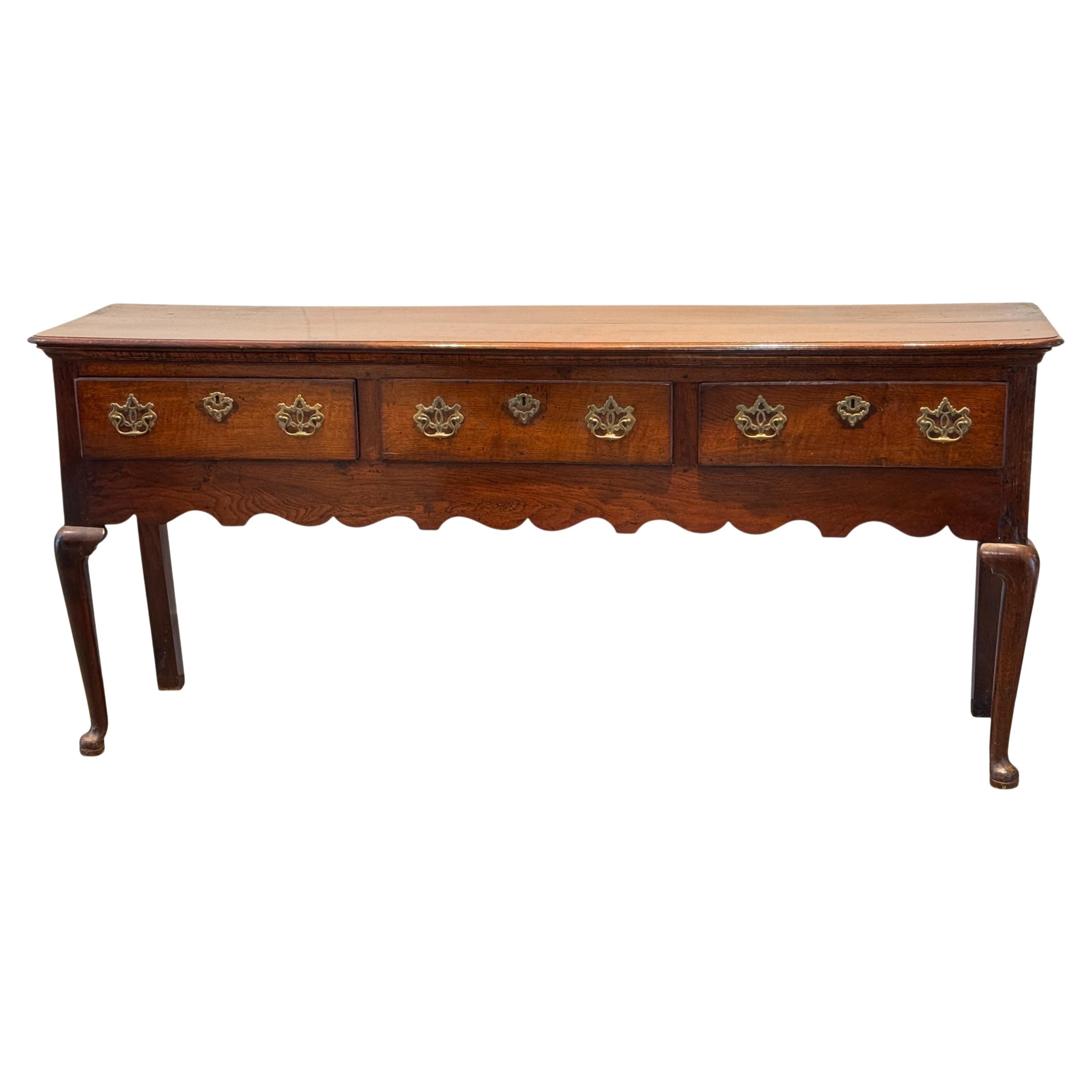 18th Century Welsh Oak Dresser Base For Sale